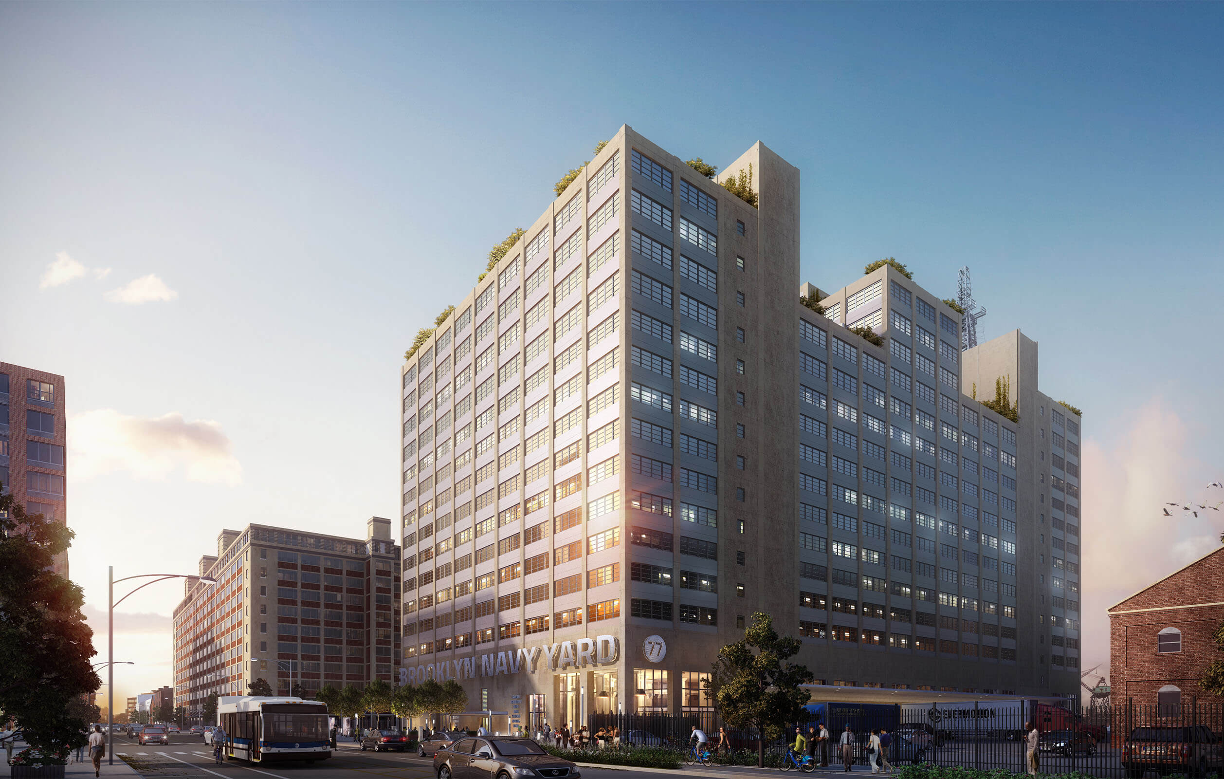 Building 77, the largest building at the Brooklyn Navy Yard