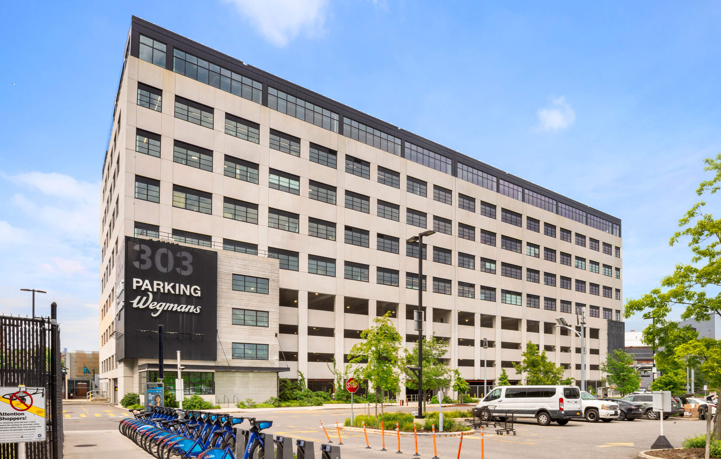 Parking deck for the Admirals Row development in the Brooklyn Navy Yard