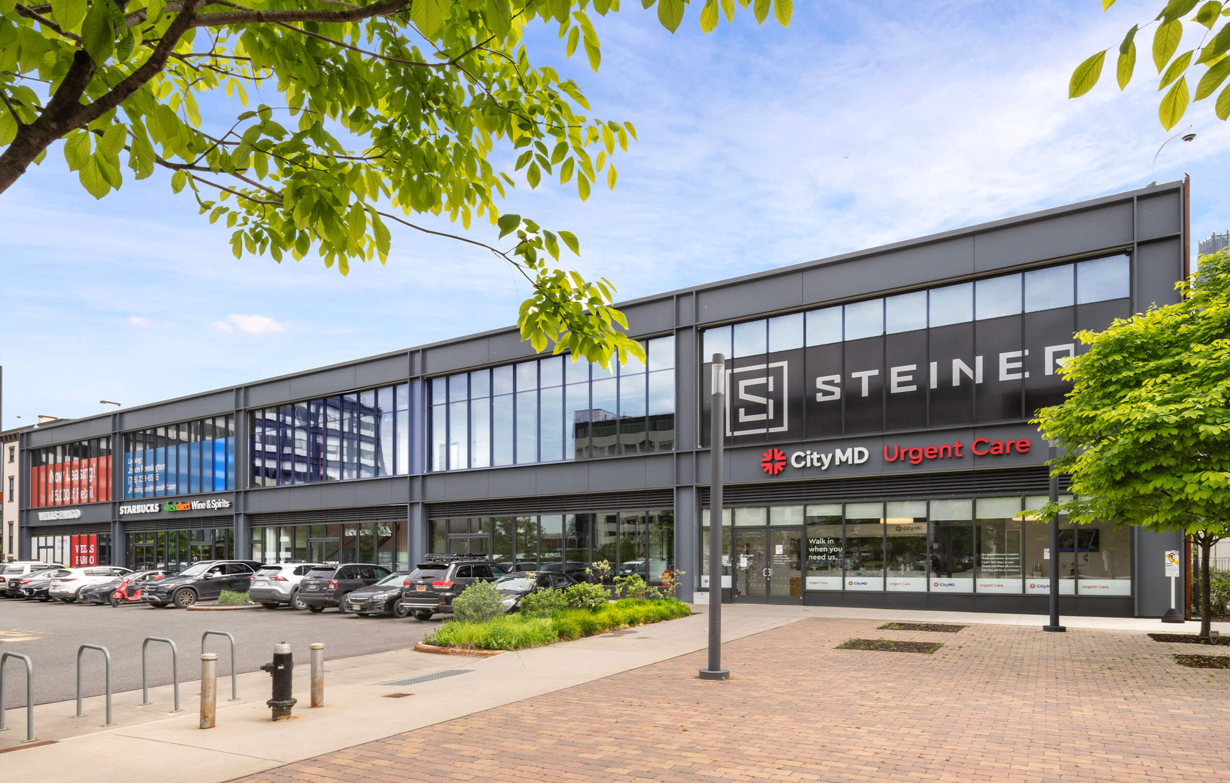 Two-stories of retail space in the Brooklyn Navy Yard built by Steiner