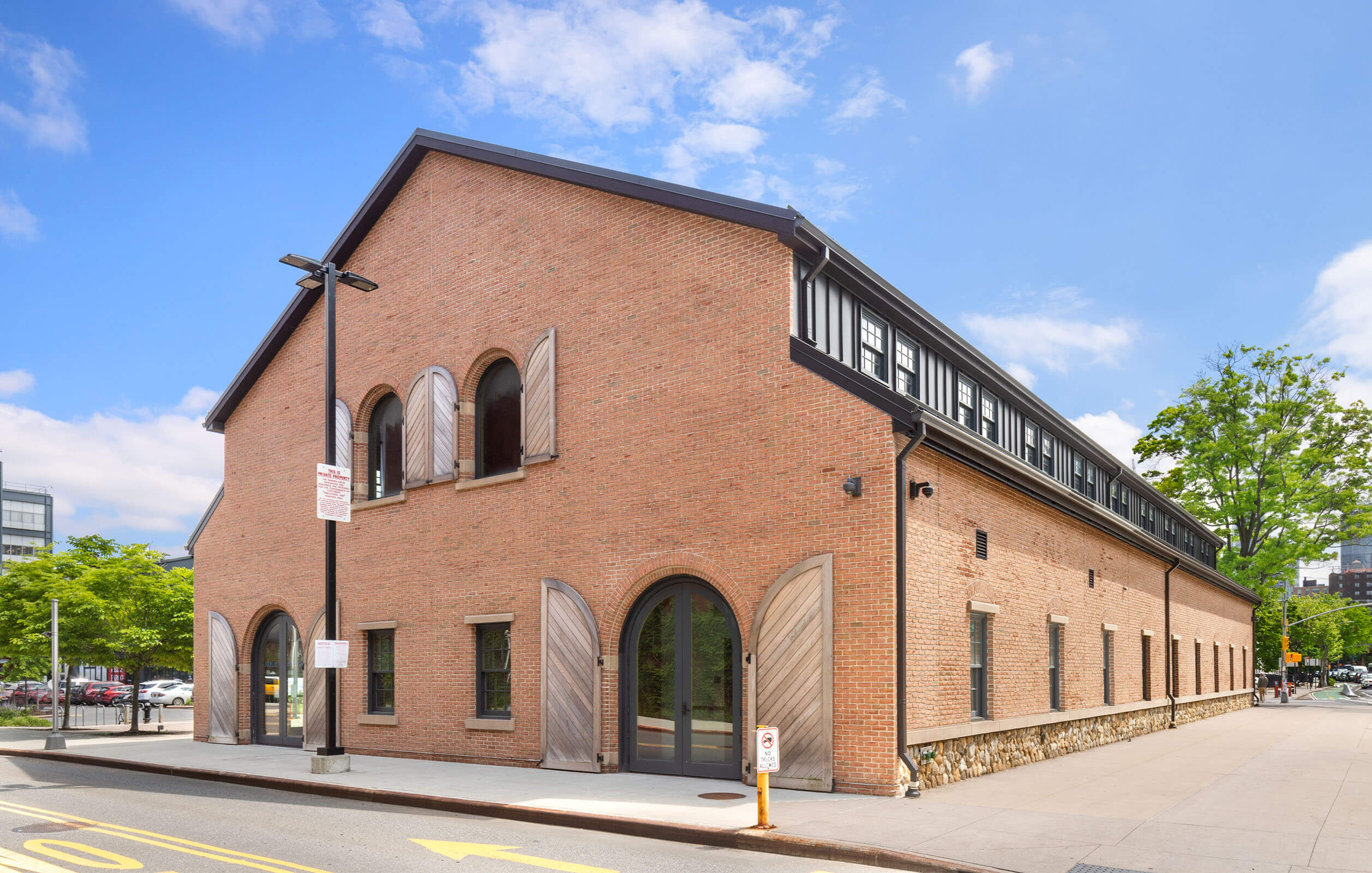 The community space building in the Brooklyn Navy Yard renovated by Steiner NYC