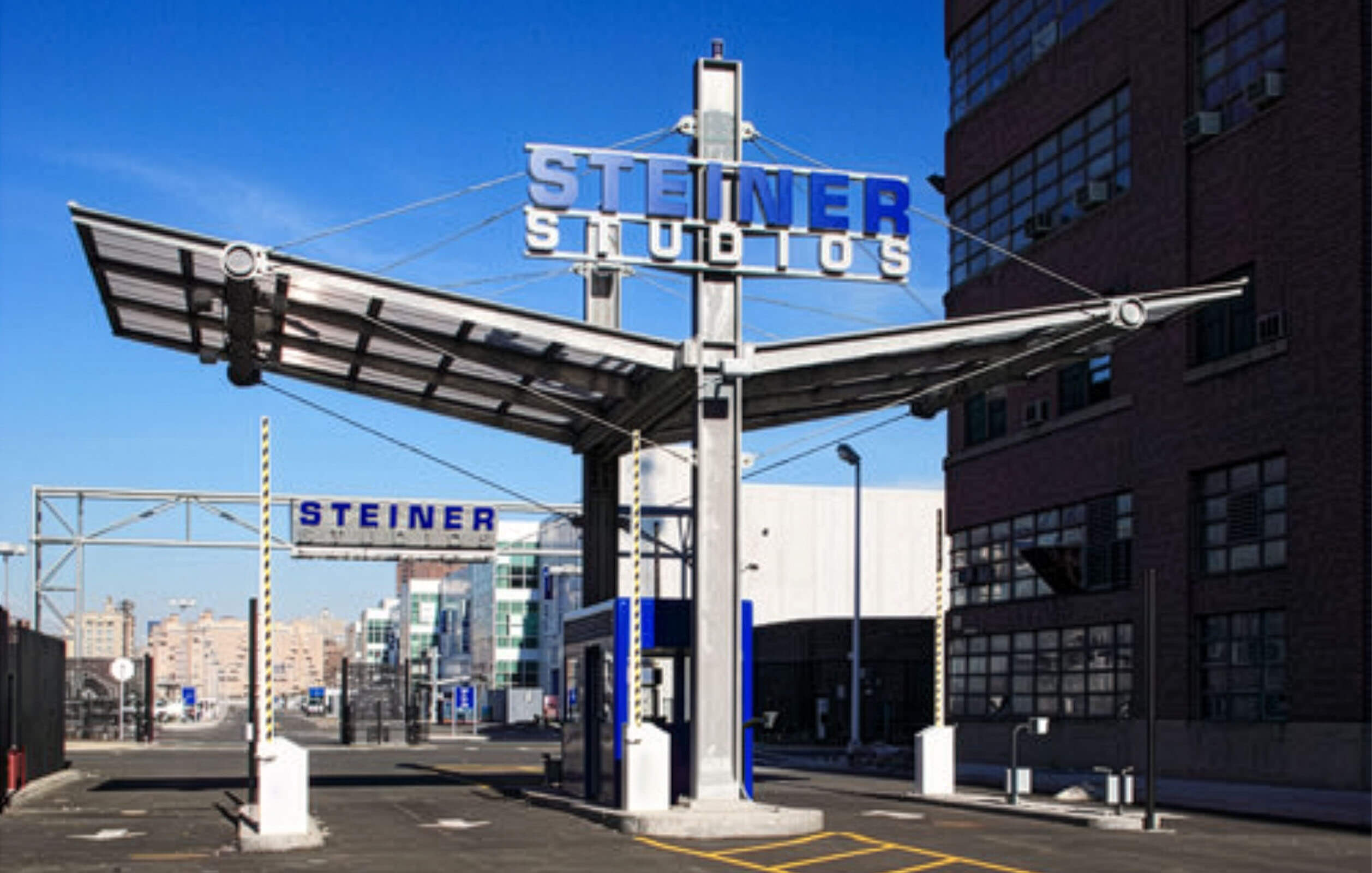 Entrance to Steiner Studios, the largest film and television studio complex in New York City