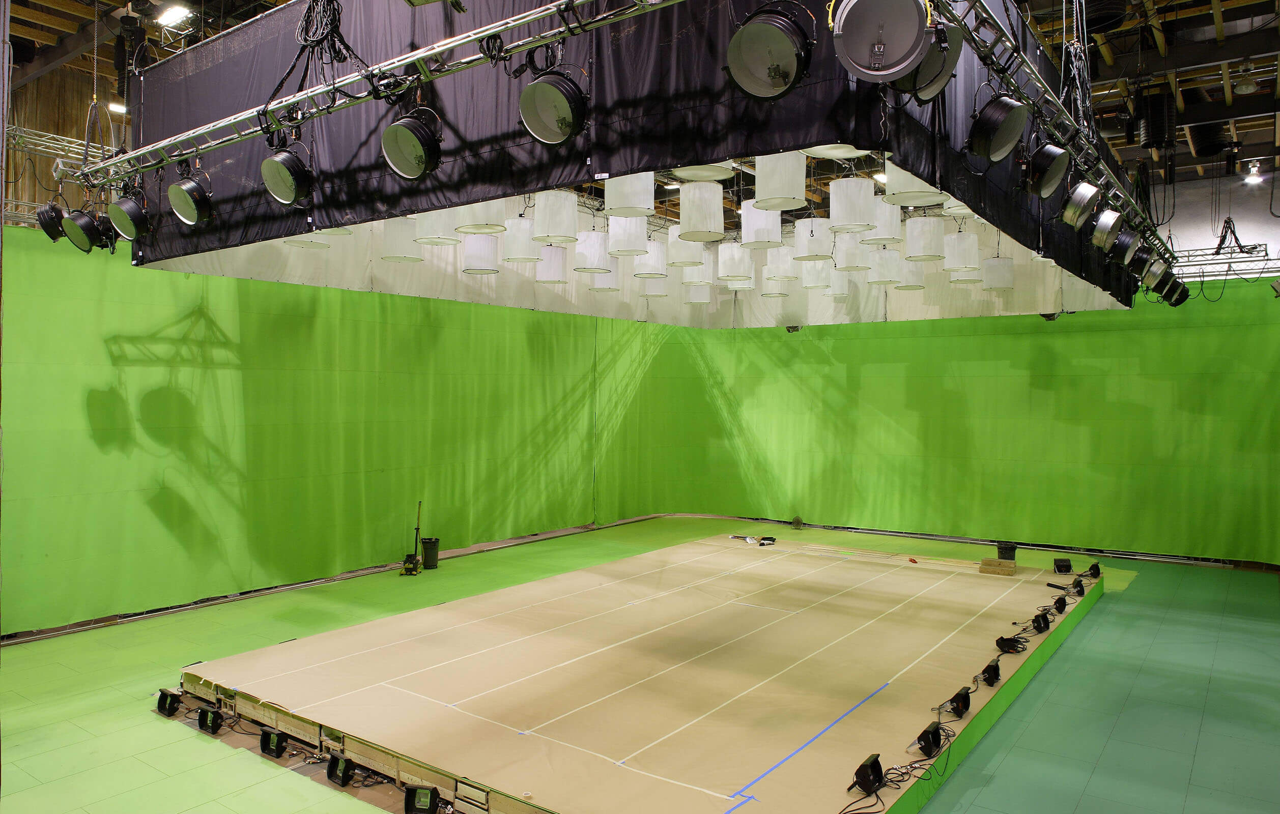 Green screen soundstage at Steiner Studios in the Brooklyn Navy Yard