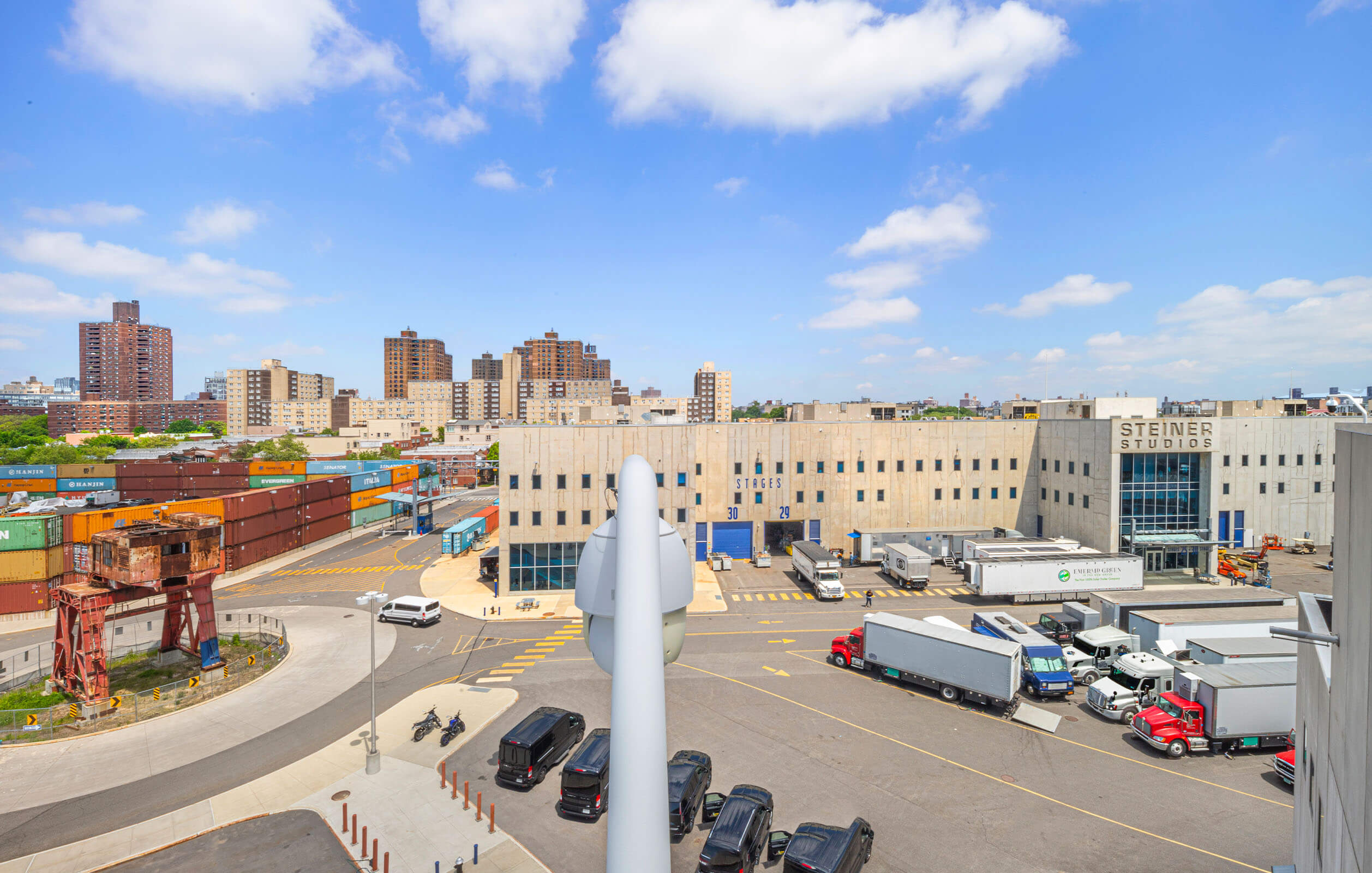 Outdoor film set and soundstages at Steiner Studios