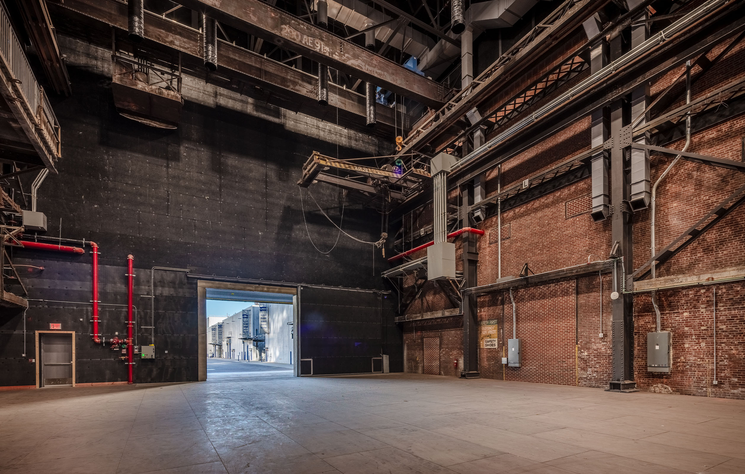 The inside of the 22,500 square foot Stage 31 in Stener Studios