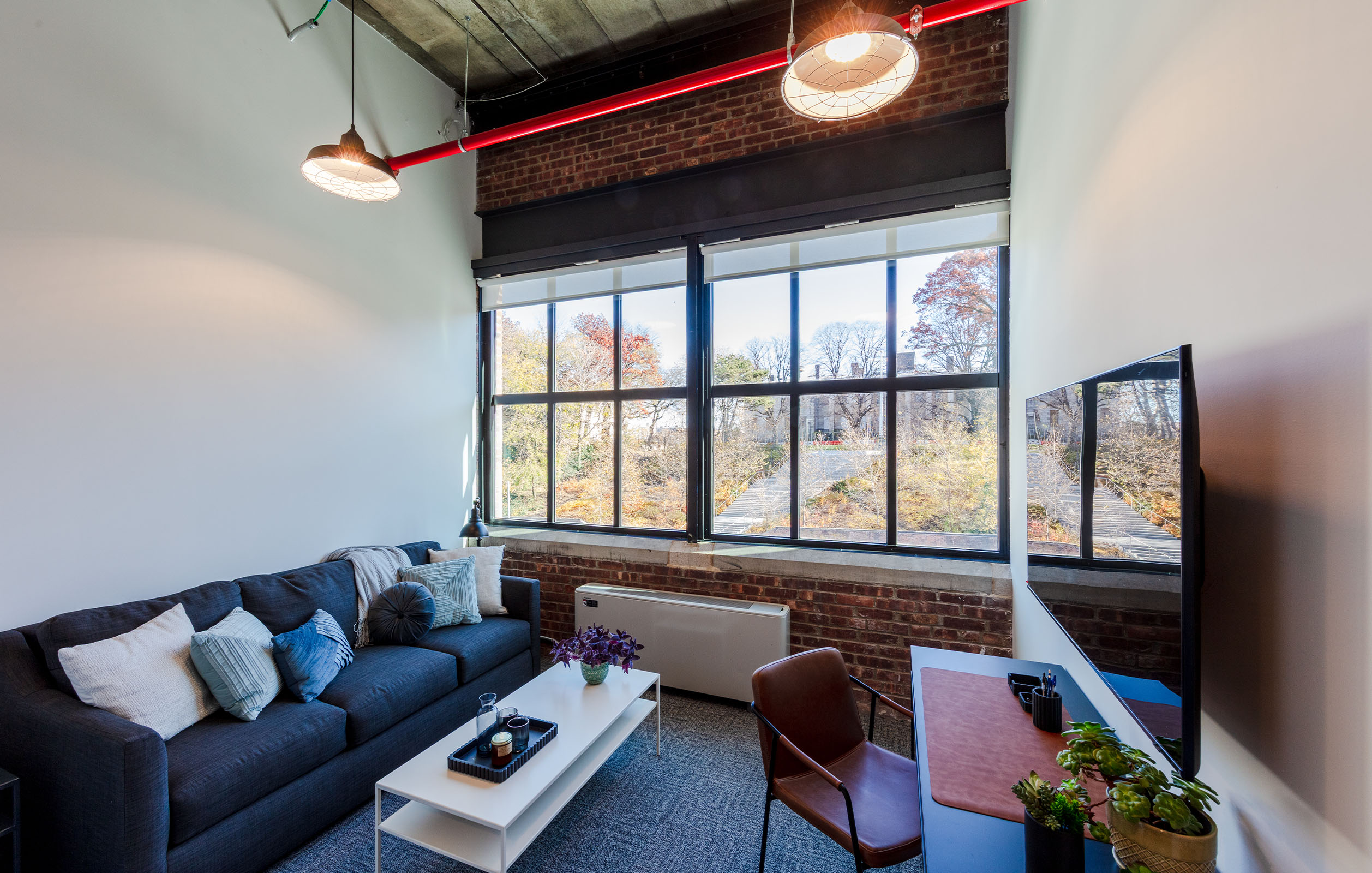 Workspace and lounge area inside Steiner Studios newly constructed prodcution support facilities