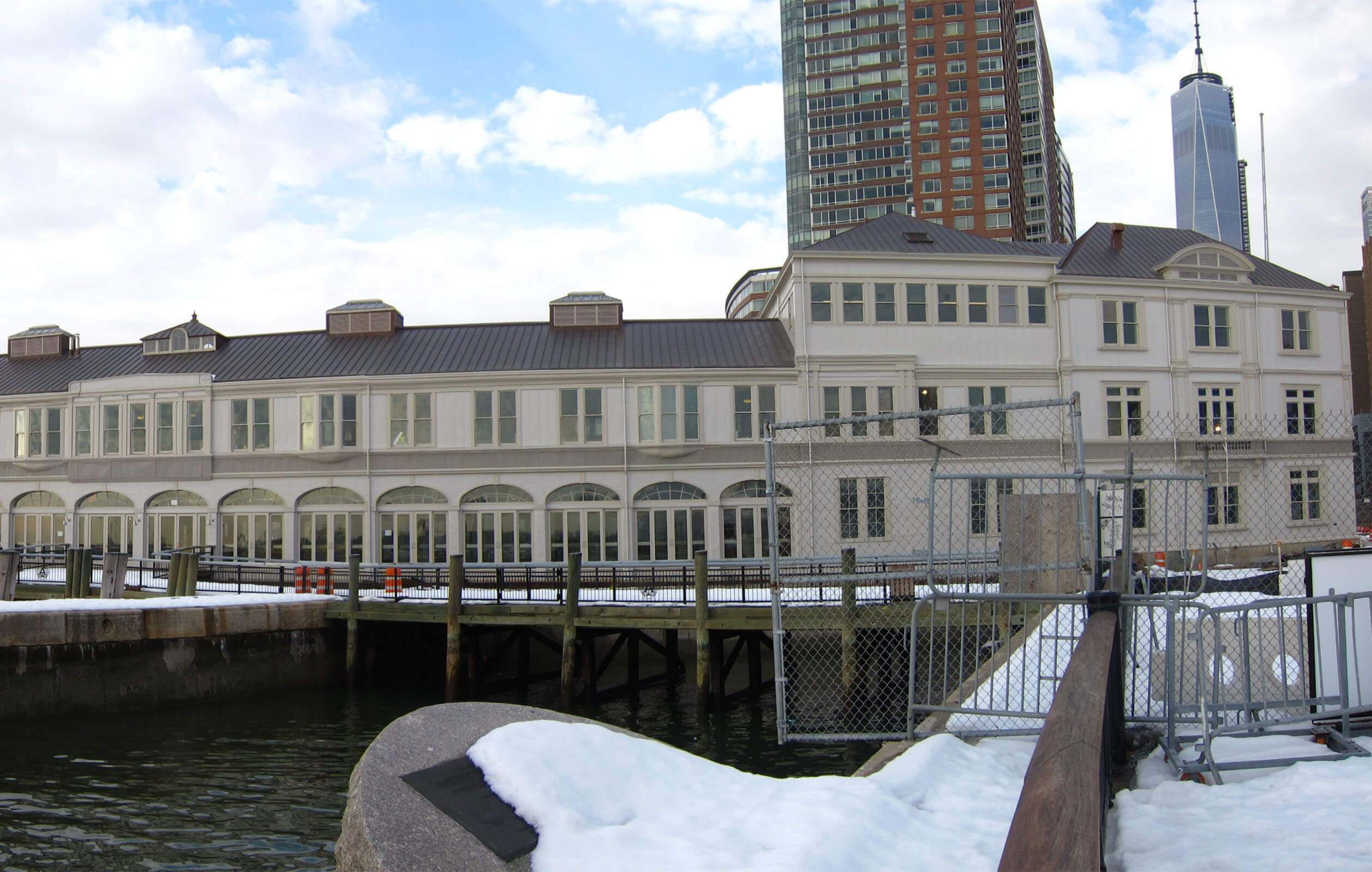 Redeveloped Pier A building close to the Statue of Libery