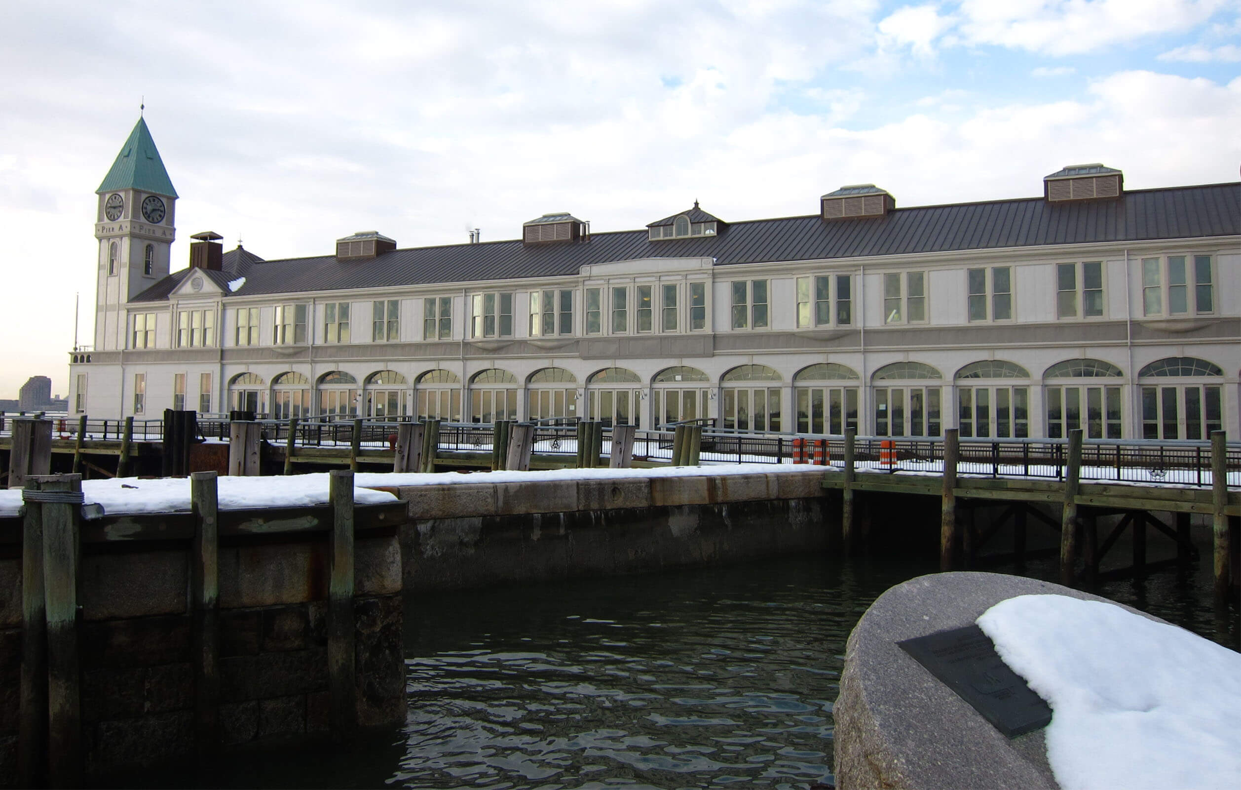 The historic Pier A, a landmarked building in New York City