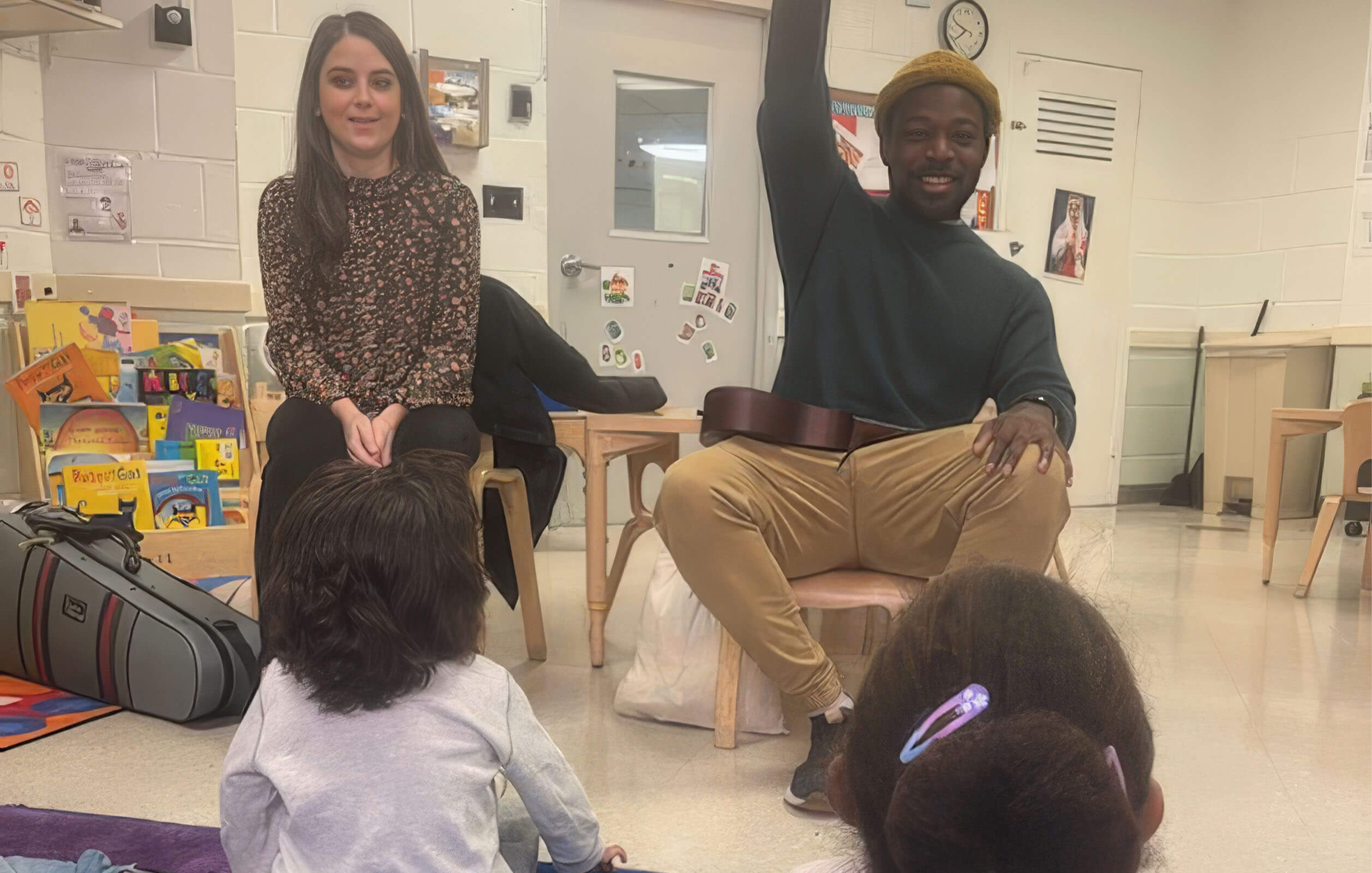 Teachers and children inside a classroom at Grand Street Settlement's early childhood education centers