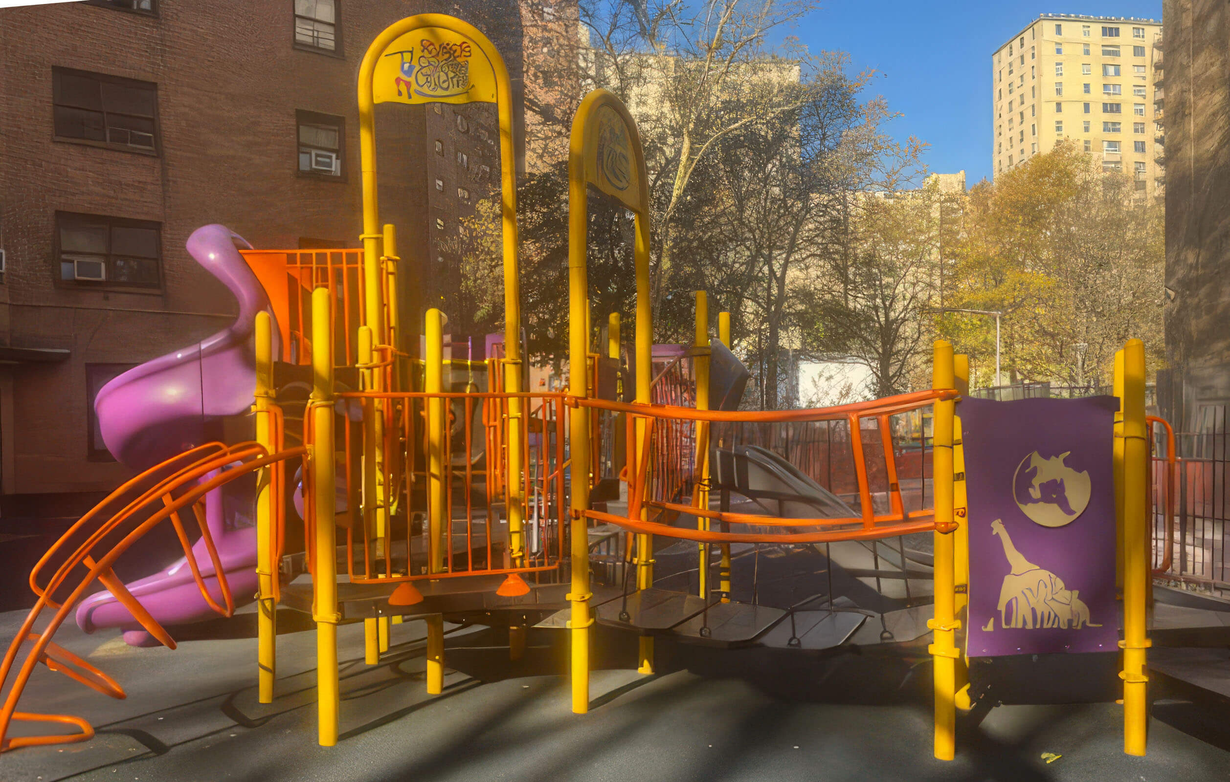 An outdoor playground at a Grand Street Settlement early childhood education center