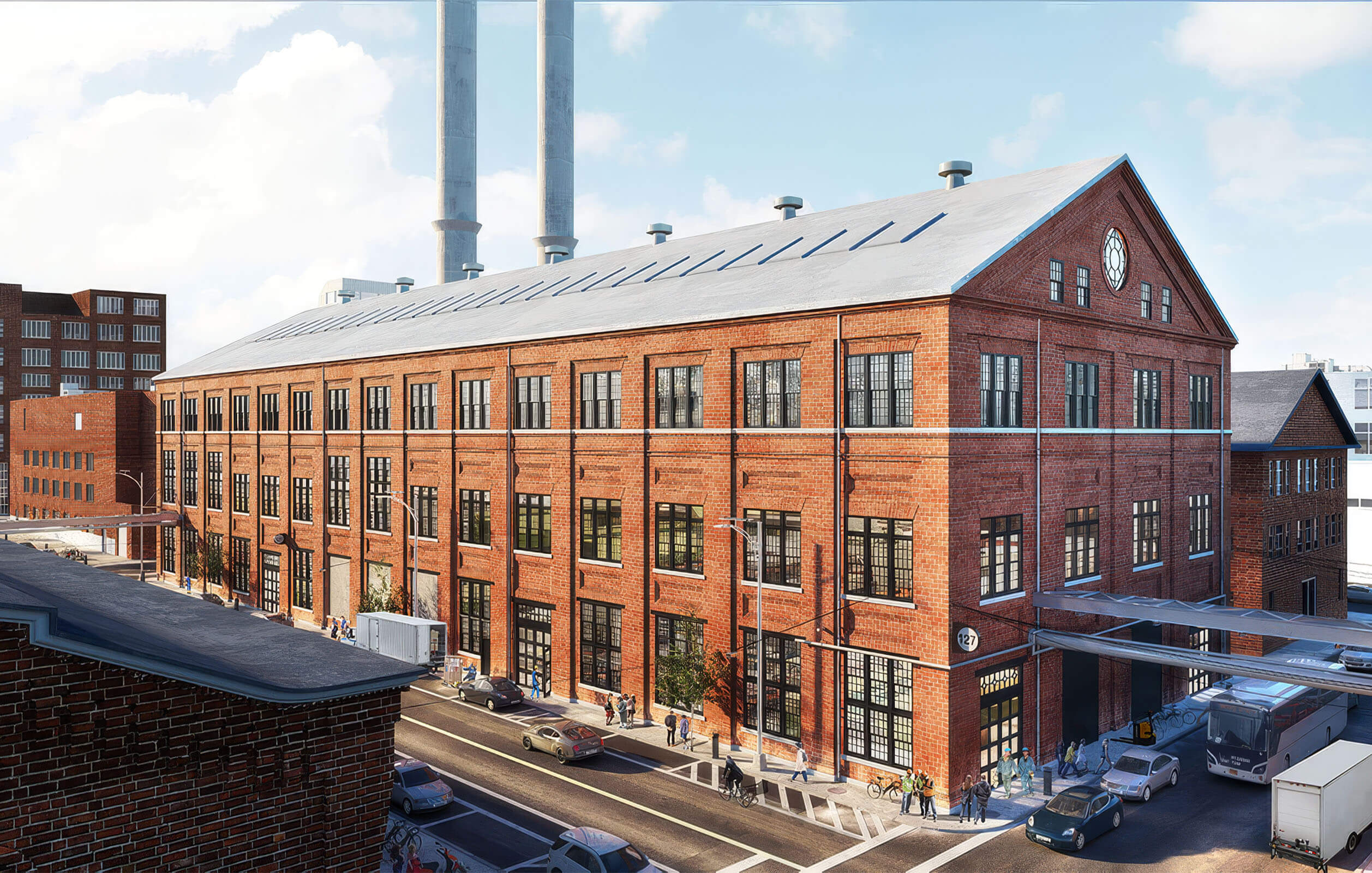The 100,000 square foot Building 127 in the Brooklyn Navy Yard