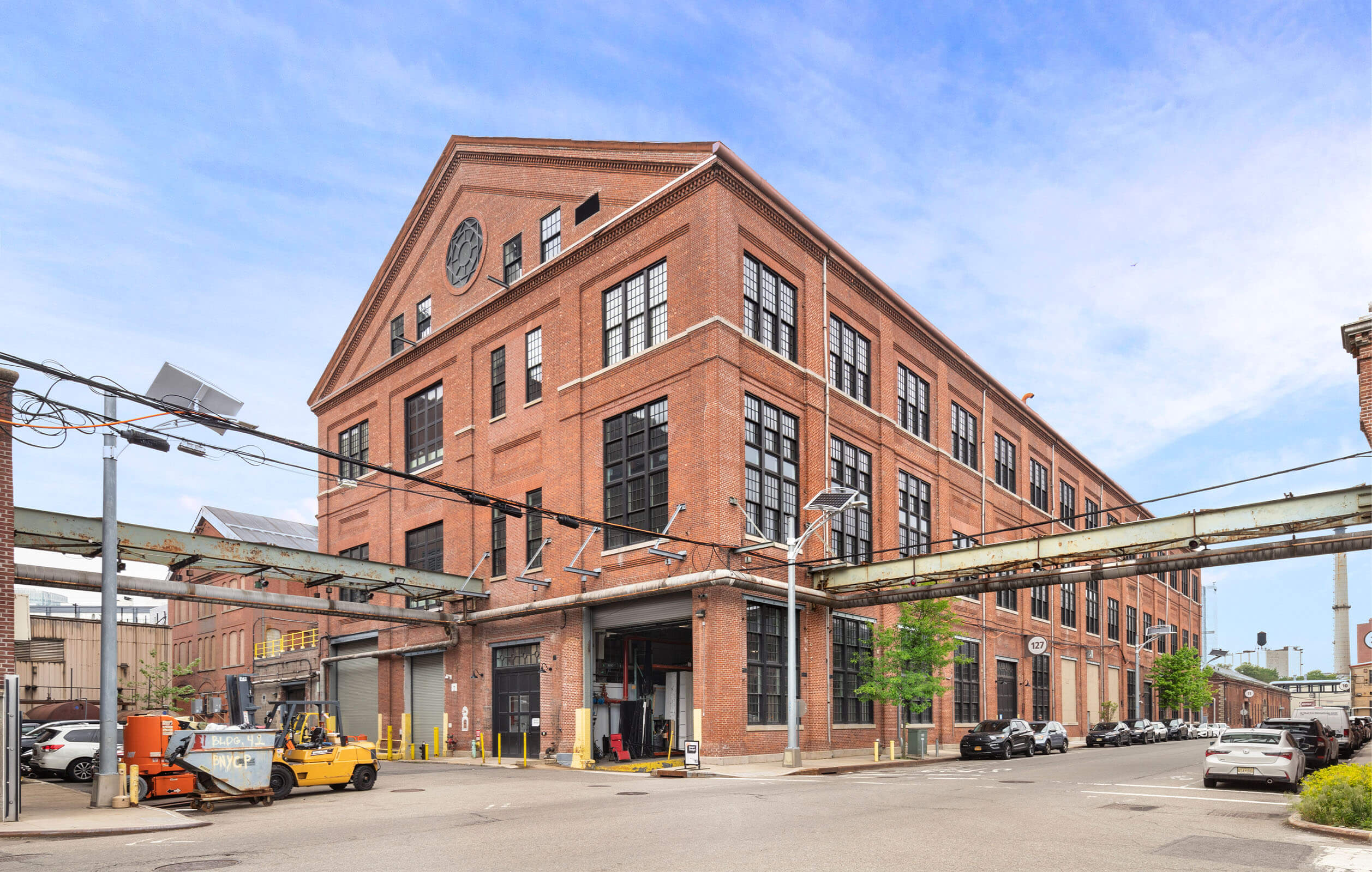 Side view of the newly renovated Building 127 in the Navy Yard