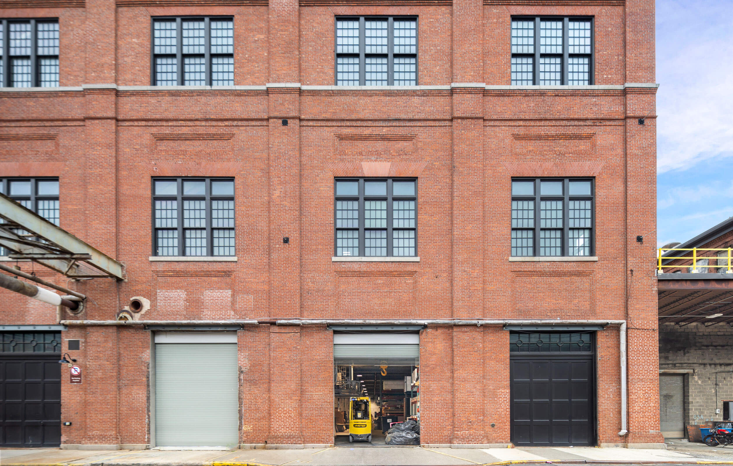 Entrance to light industrial space within Building 127 in the Brooklyn Navy Yard