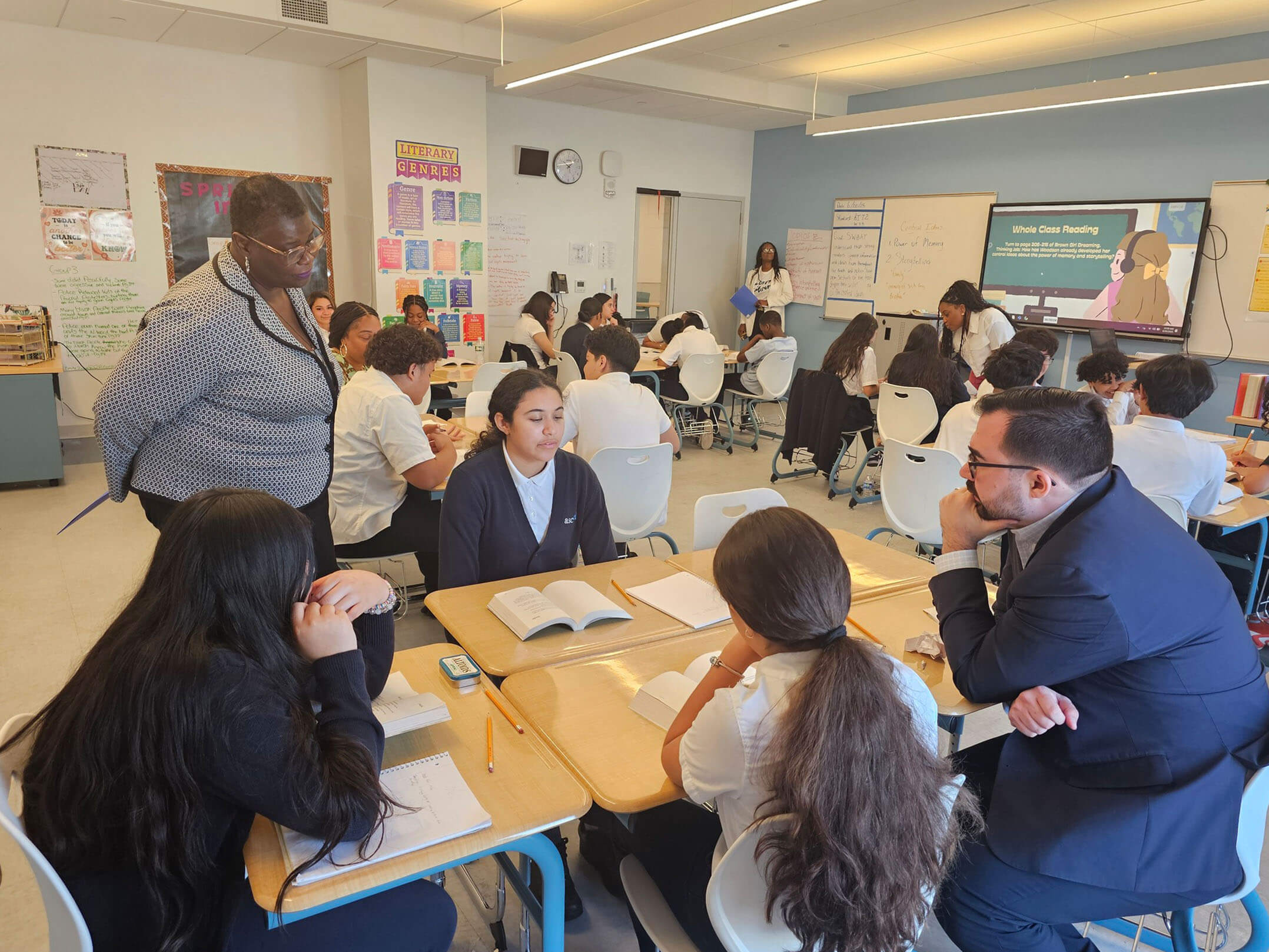 Students in classroom at Cypress Hills Ascend Middle School in East New York