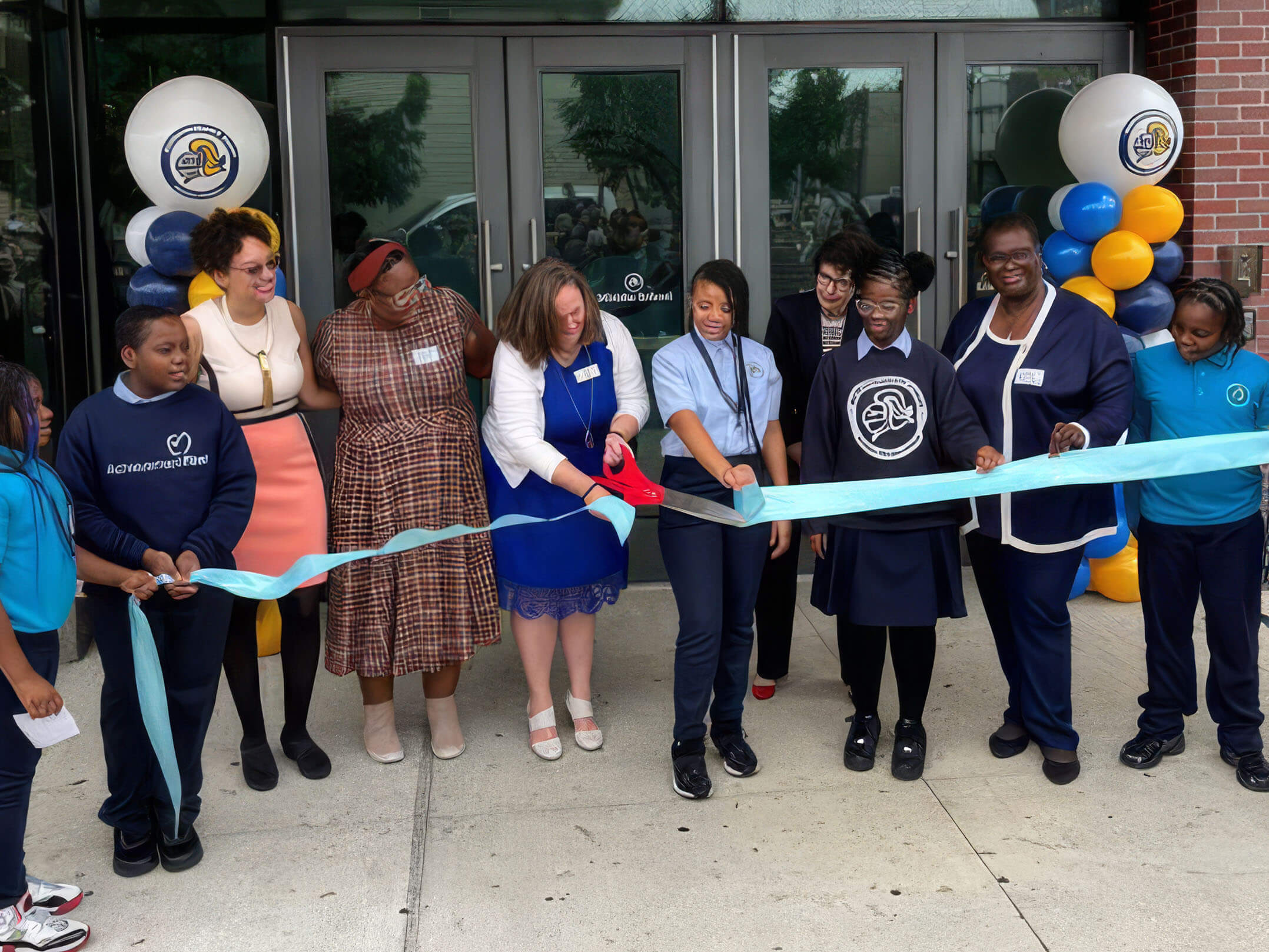 Ribbon-cutting ceremony celebrating the opening of the Achieve First Linden Middle School