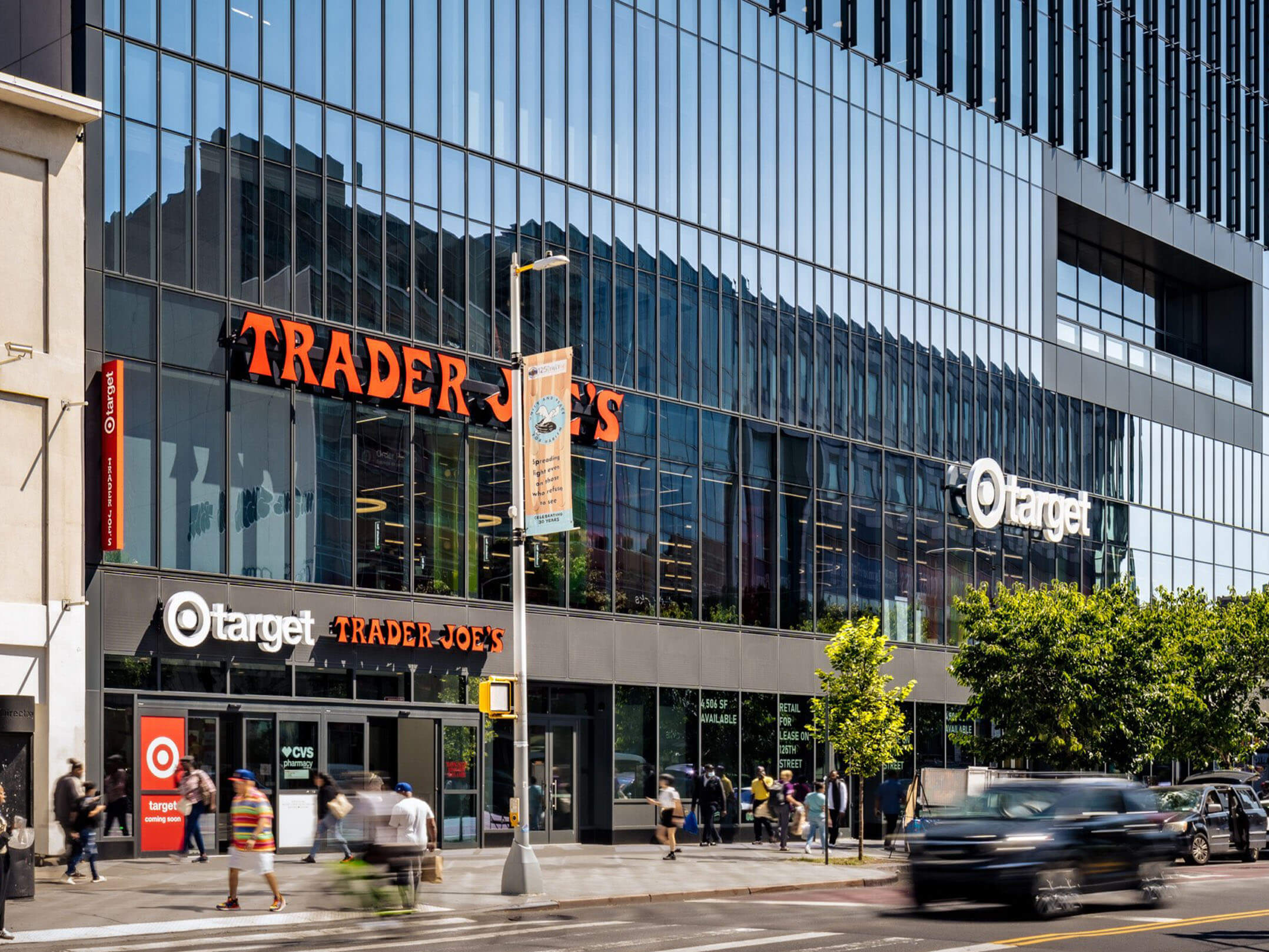 Exterior of Trader Joe's and Target at the National Urban League's new Empowerment Center in Harlem