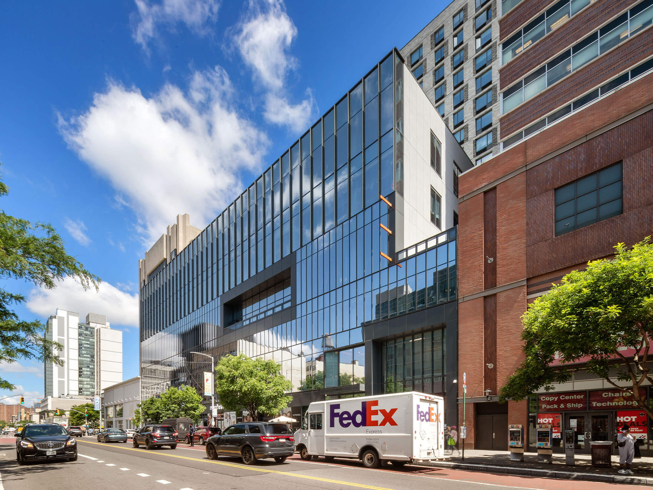 Street-level view of National Urban League Empowerment Center in Harlem