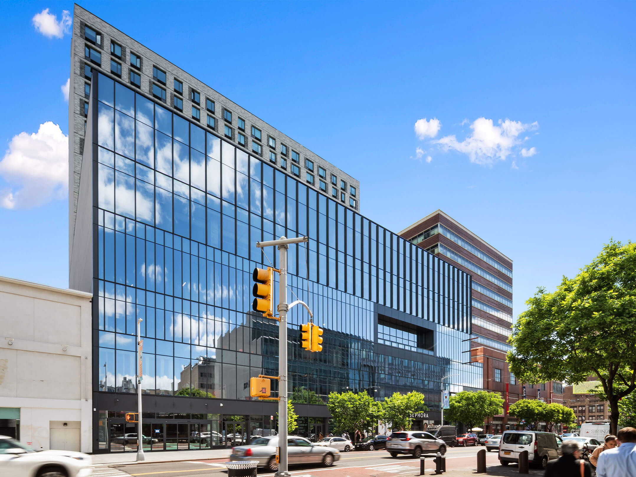 Street-level view of National Urban League Empowerment Center in Harlem