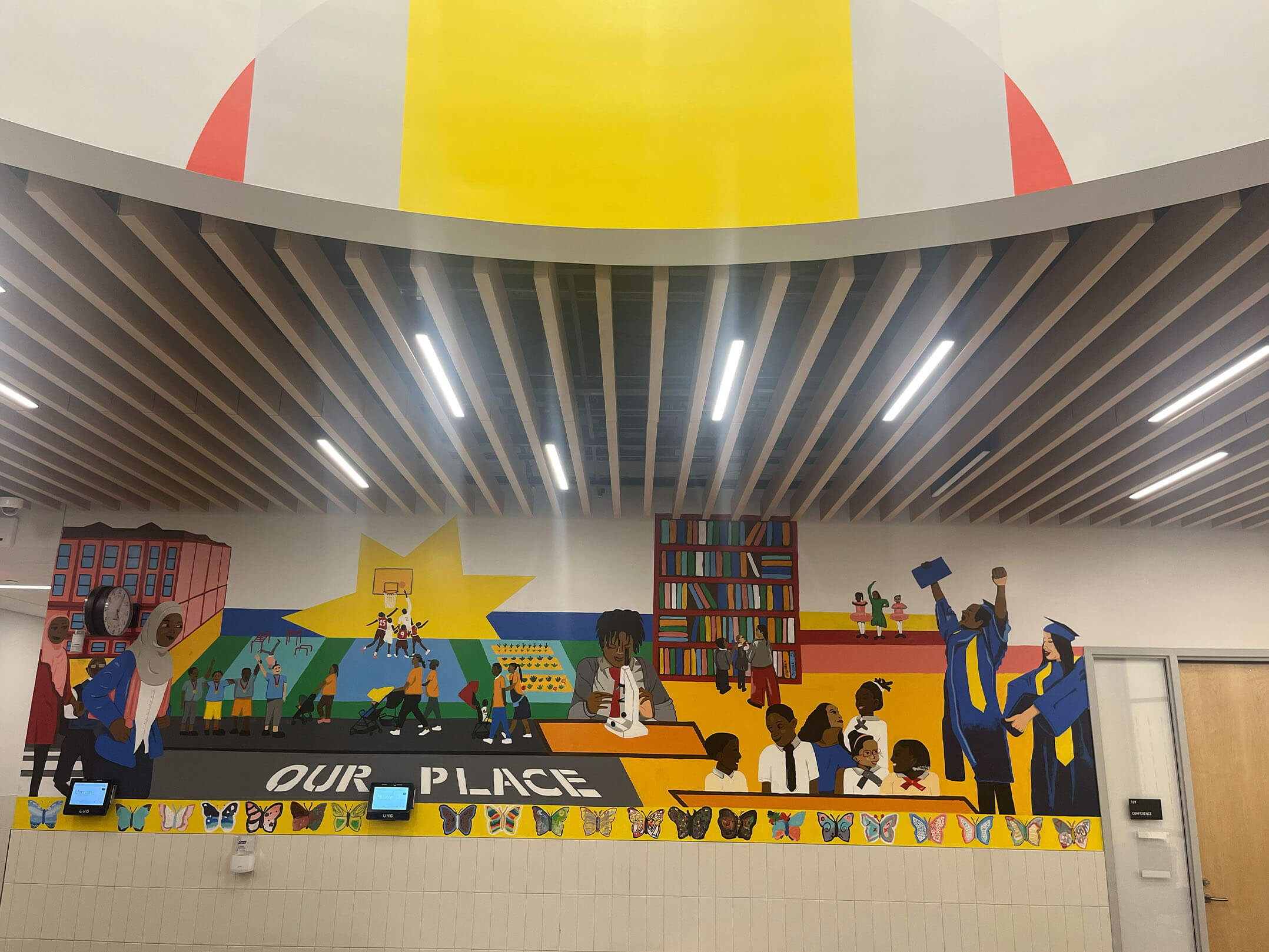 Wall art in the halls of the Harlem Children's Zone Promise Academy II