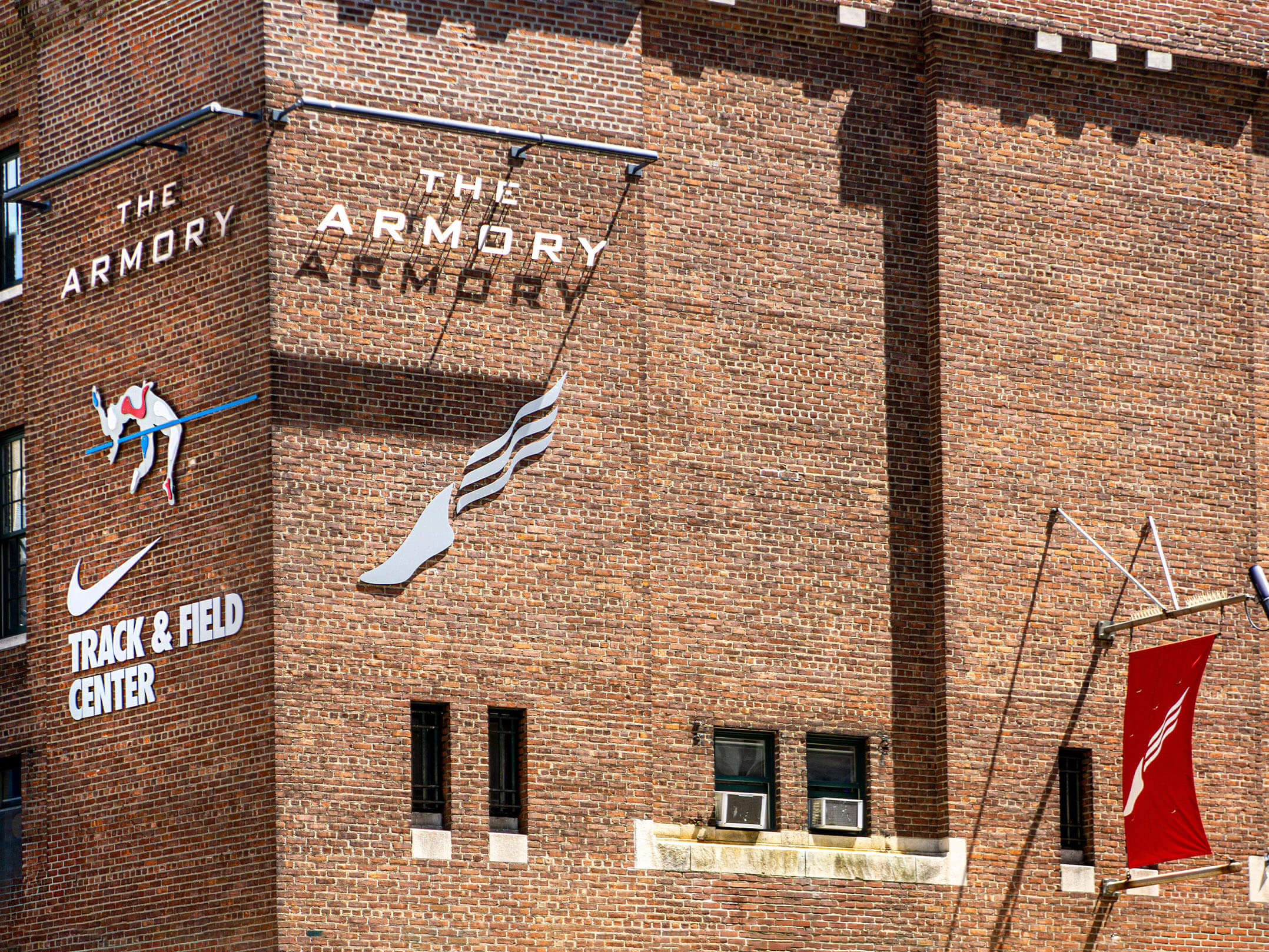 Exterior of the Nike Track & Field Center at the Armory in Washington Heights