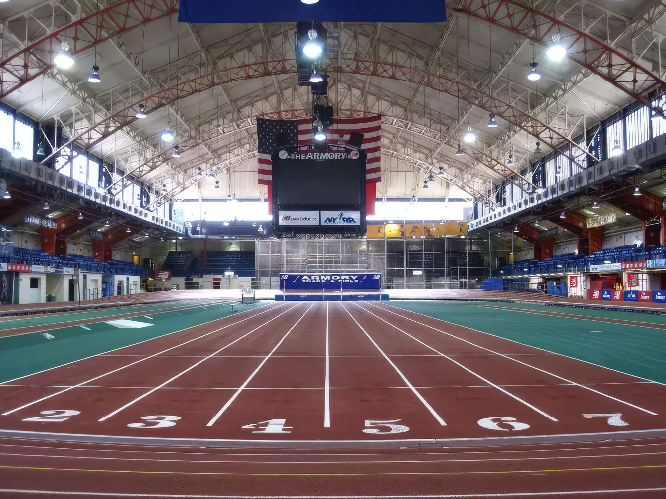 The state-of-the-art track at the Nike Track & Field Center at the Armory