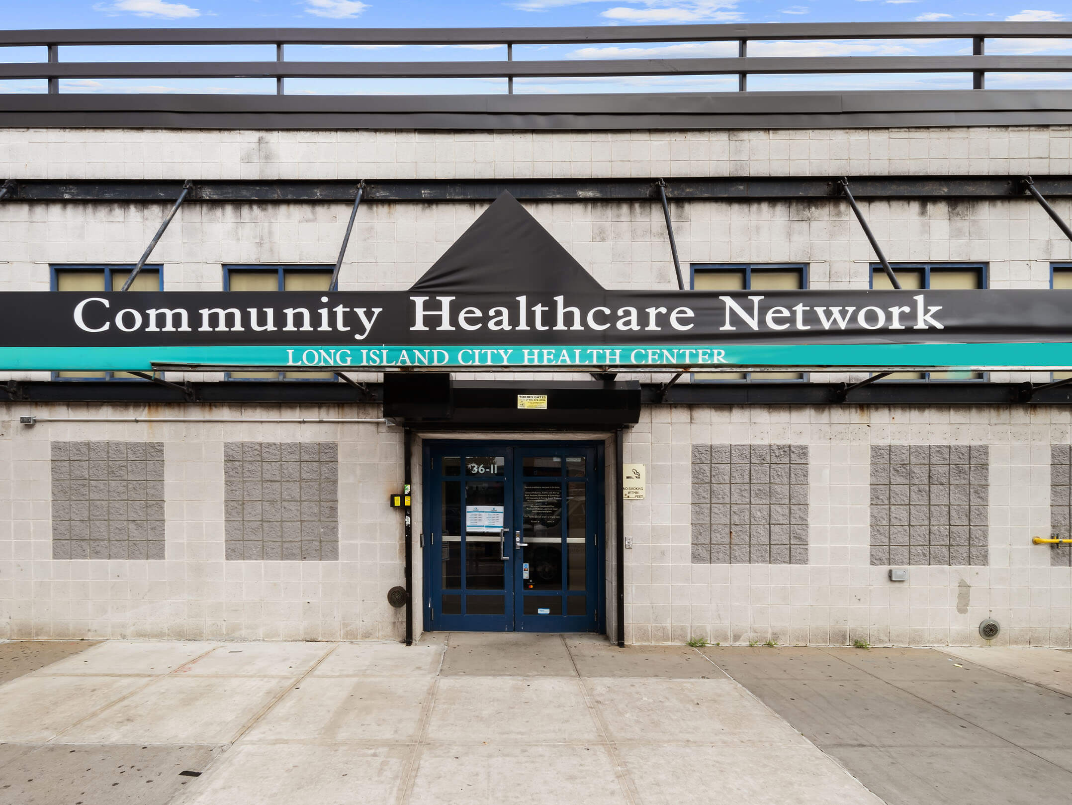 Front entrance to the Community Healthcare Network clinic in Long Island City