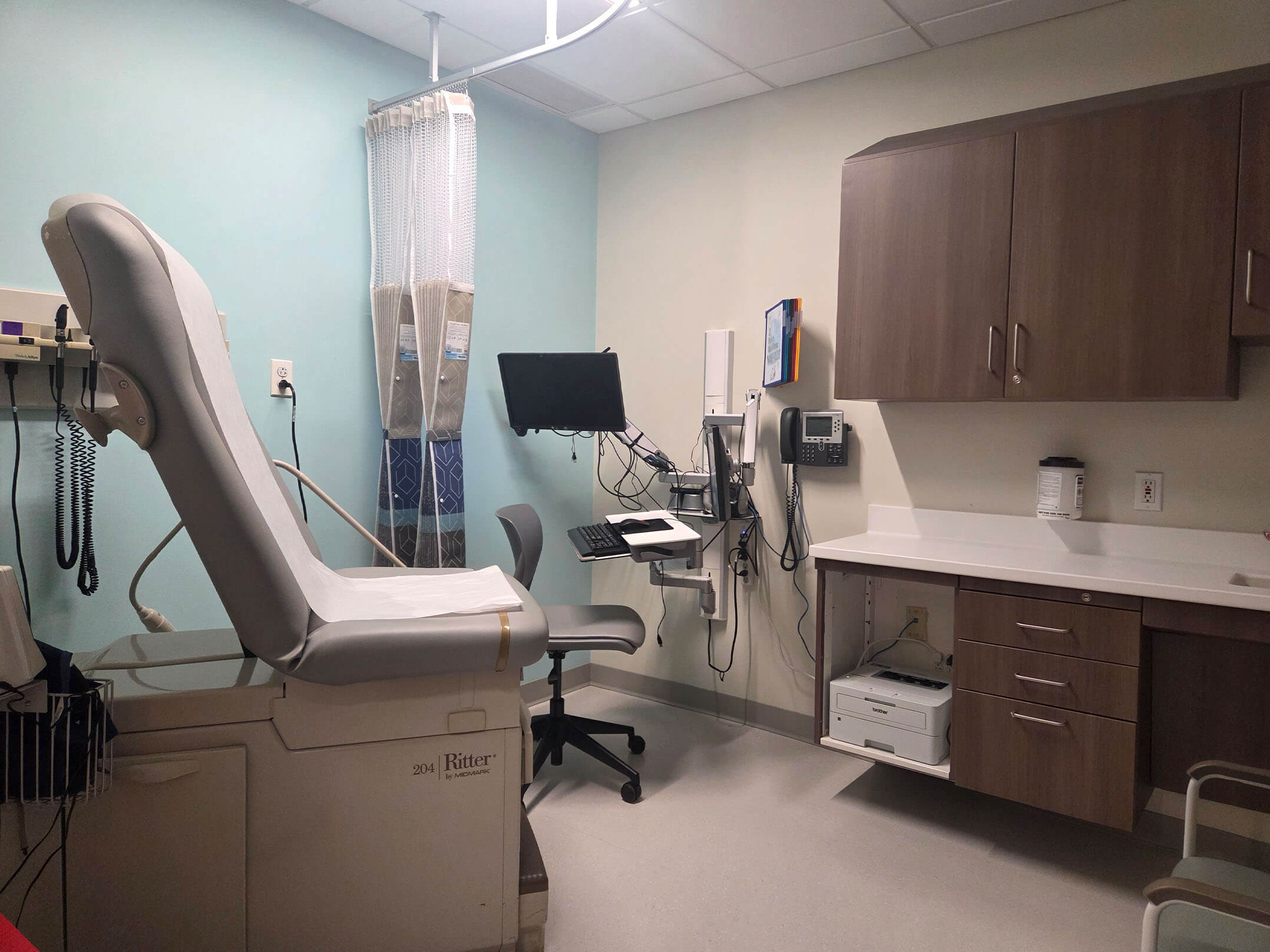 Medical examining room at the Community Healthcare Network in Queens