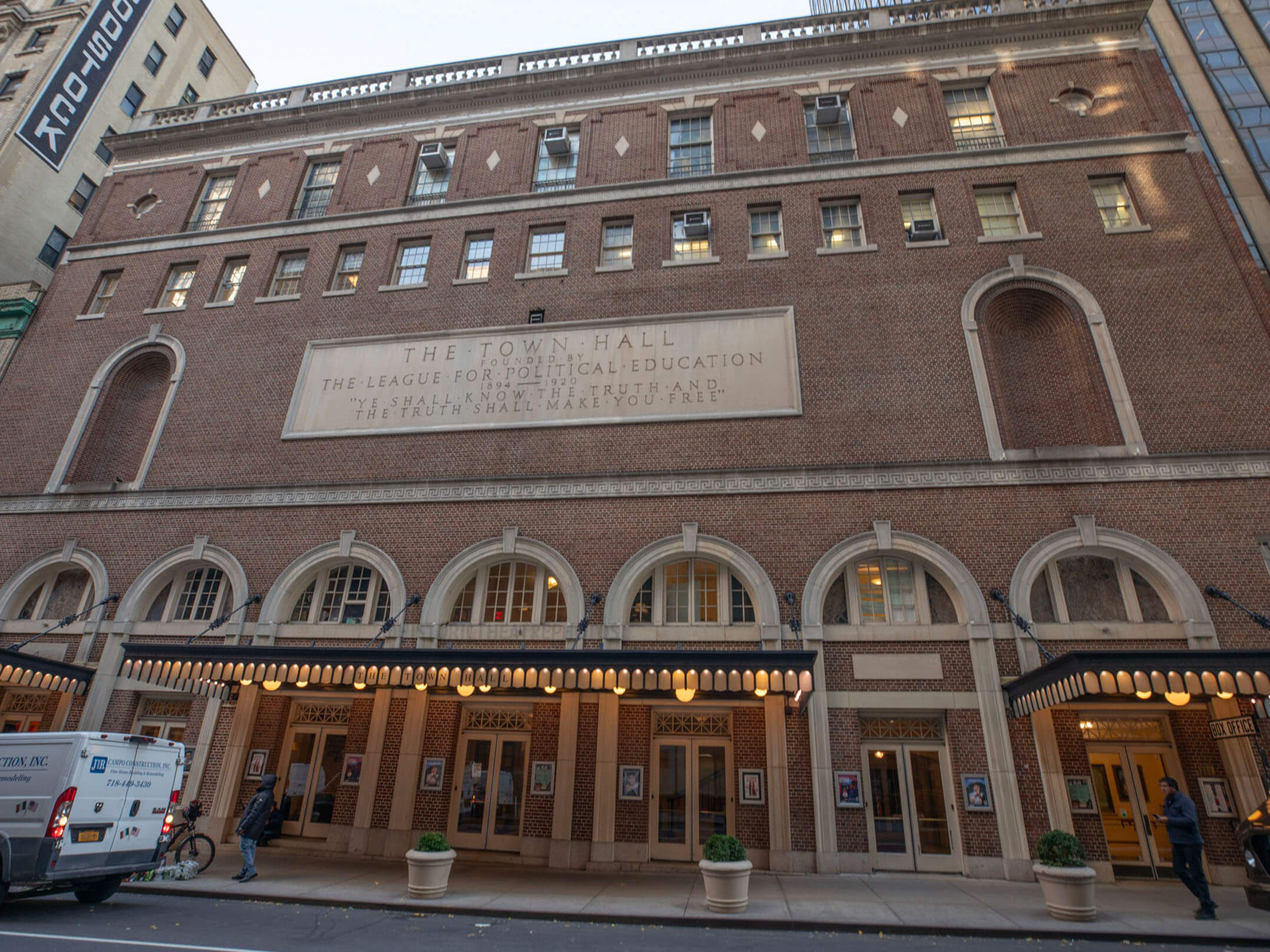 Exterior of The Town Hall, a national historic landmark