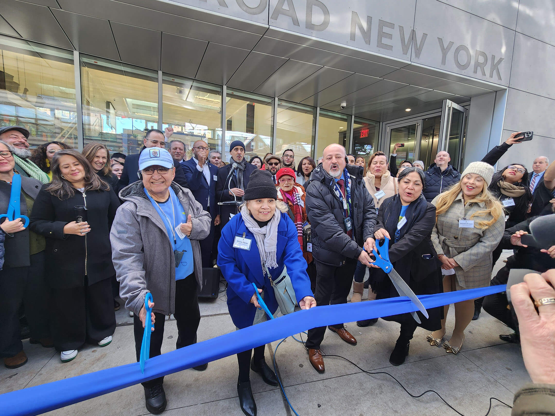 Ribbon cutting ceremony celebrating the grand opening Make the Road New York's new community center in Queens