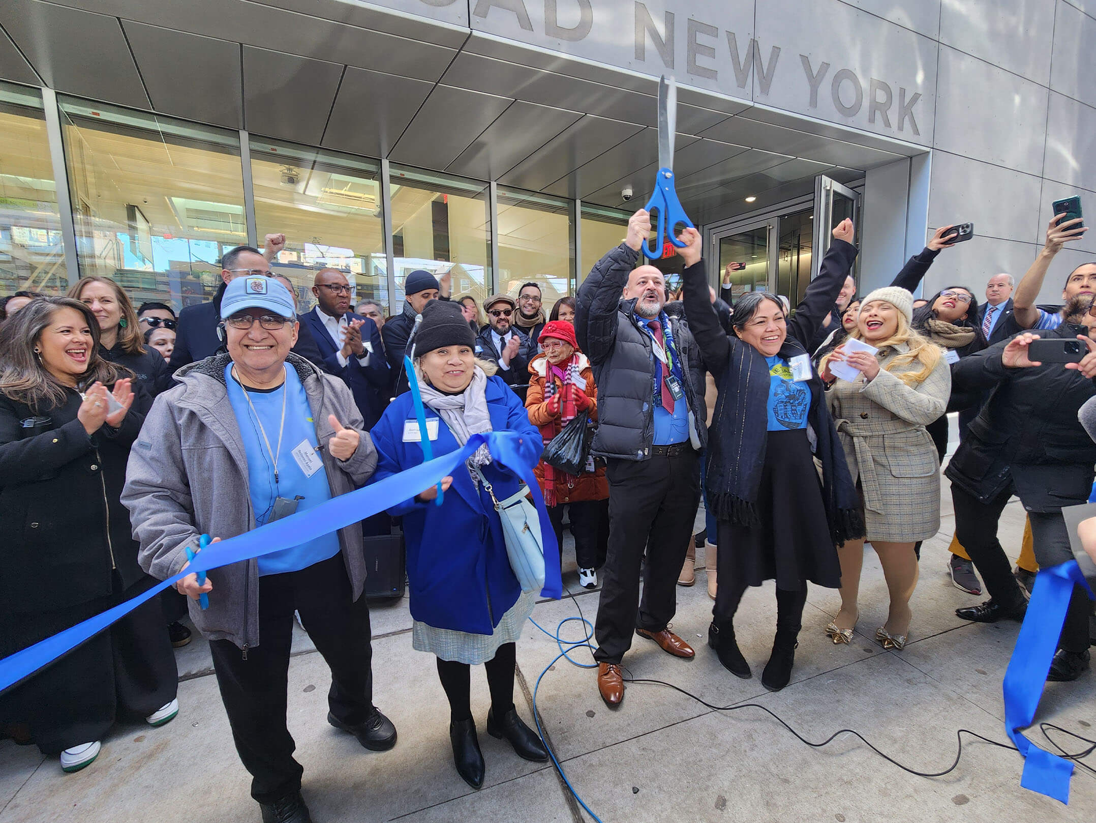Ribbon cutting ceremony celebrating the grand opening Make the Road New York's new community center in Queens