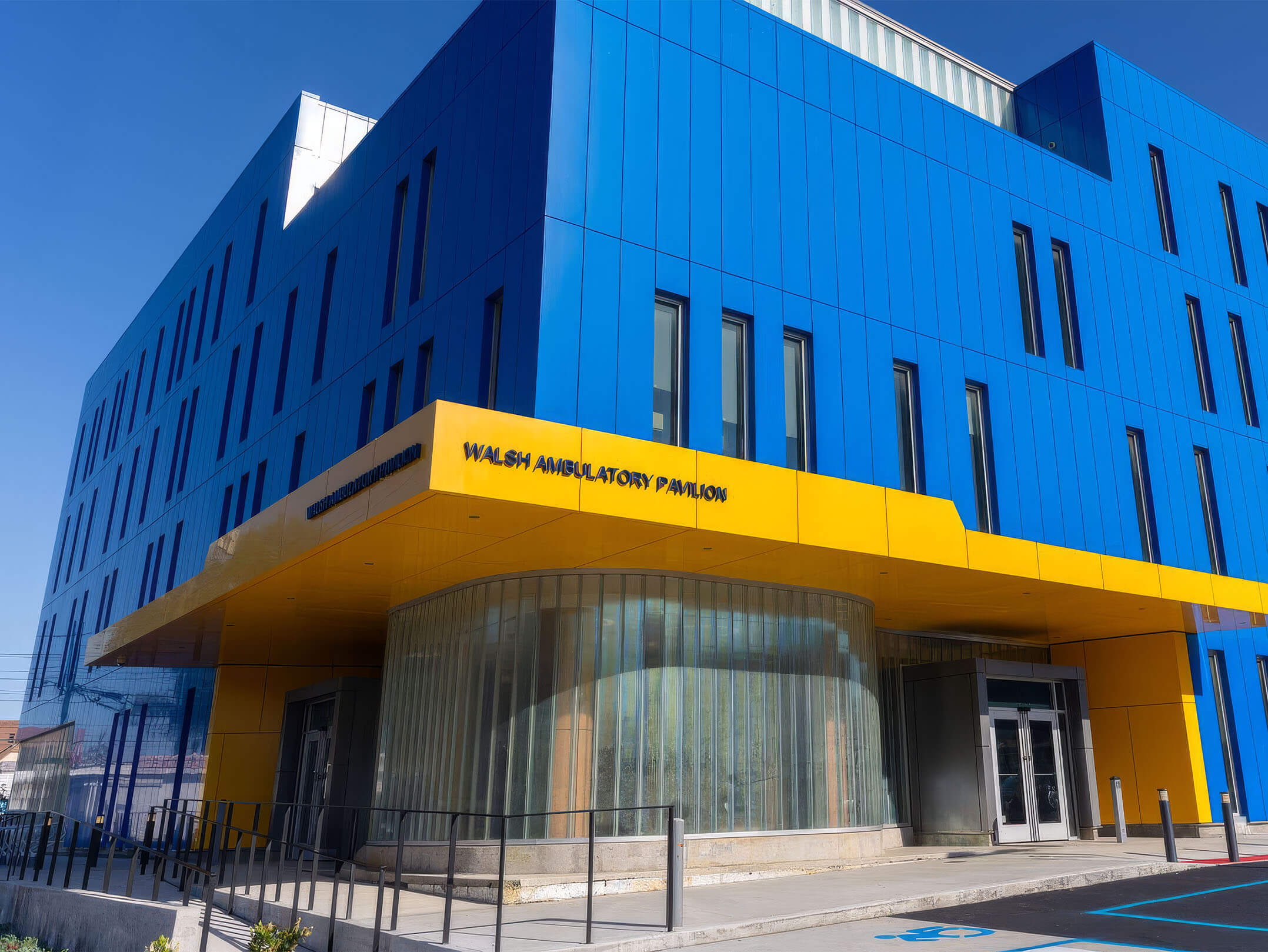Exterior of the 52,000 square foot Walsh Ambulatory Pavilion at St. John's Episcopal Hospital in the Far Rockaway section of Queens