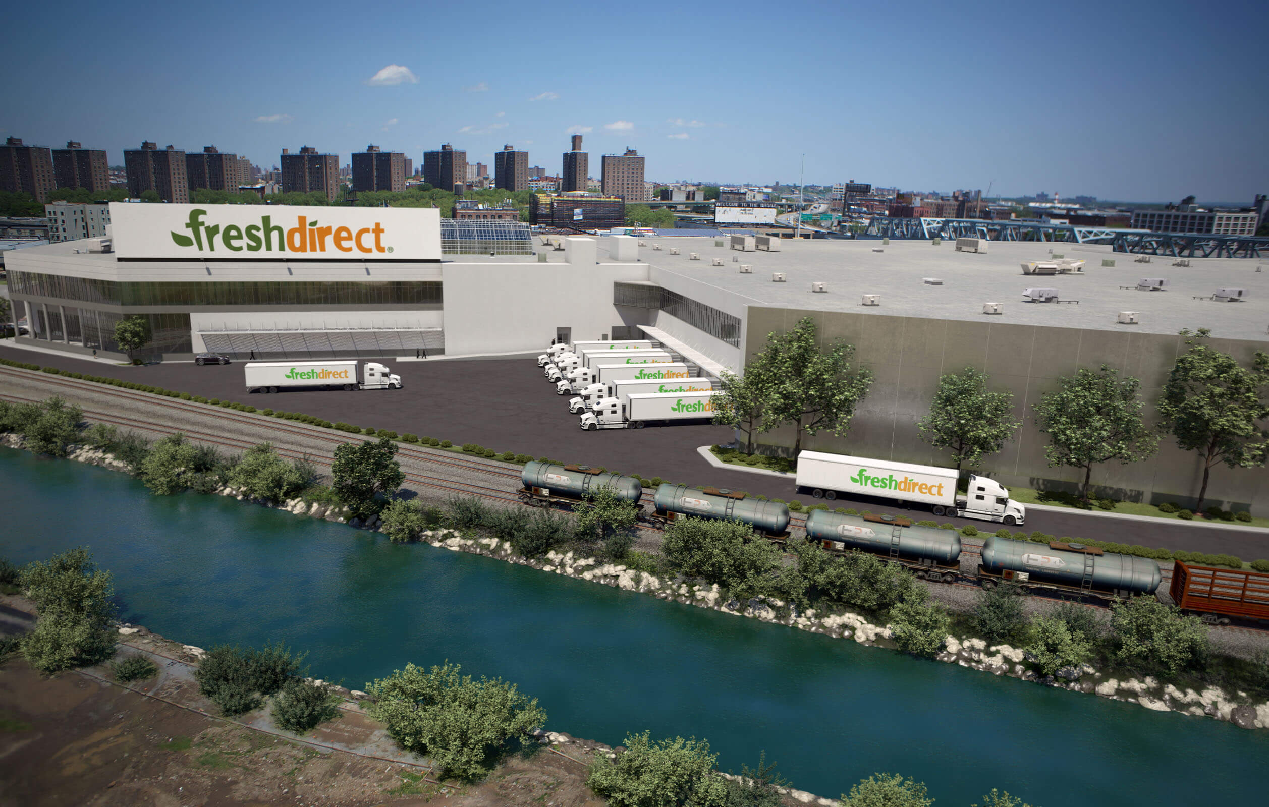 View of Fresh Direct's state-of-the-art food processing and distribution center in the South Bronx
