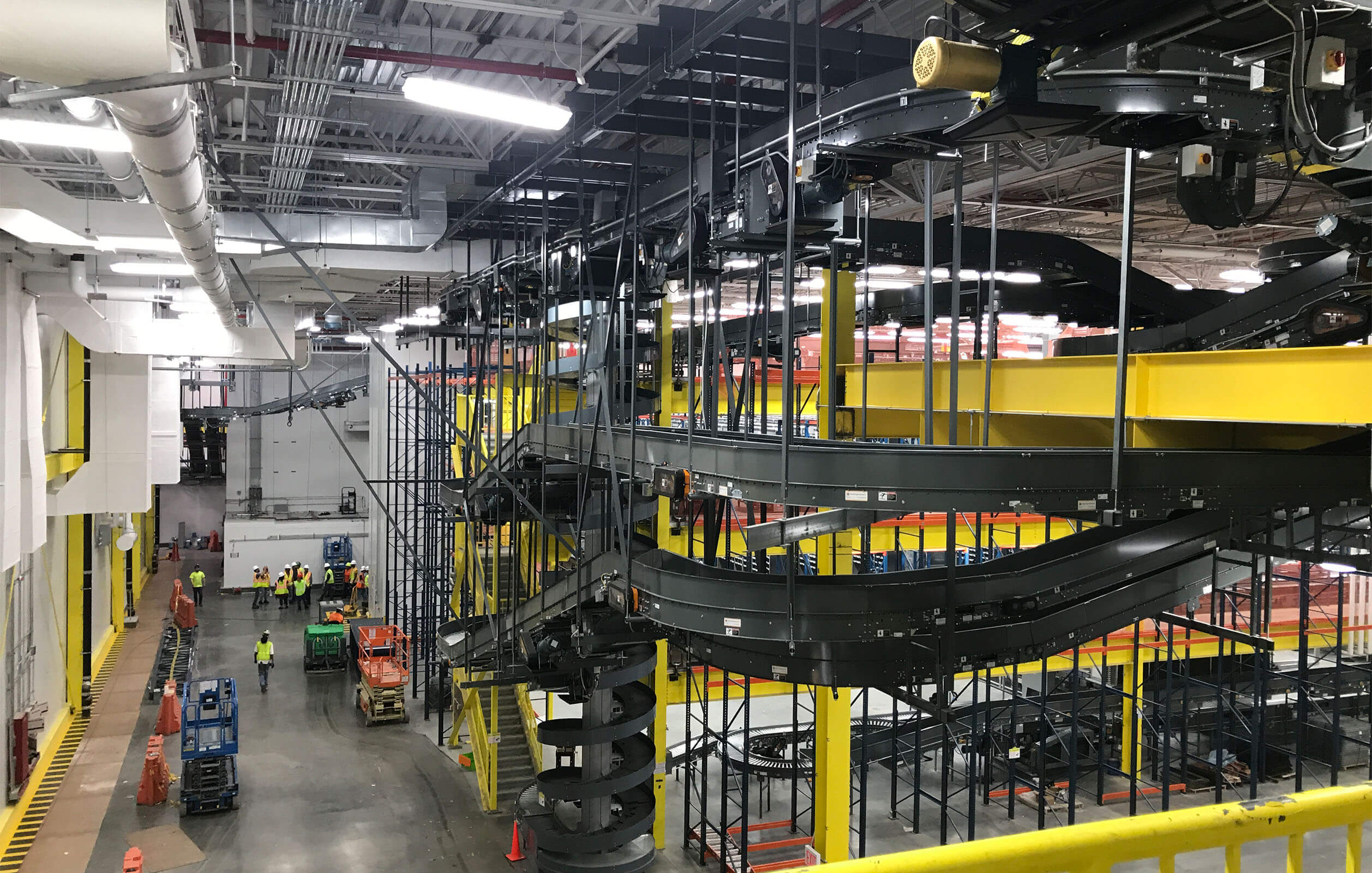 Some of the more than 9 miles of conveyer belts inside Fresh Direct's distribution center