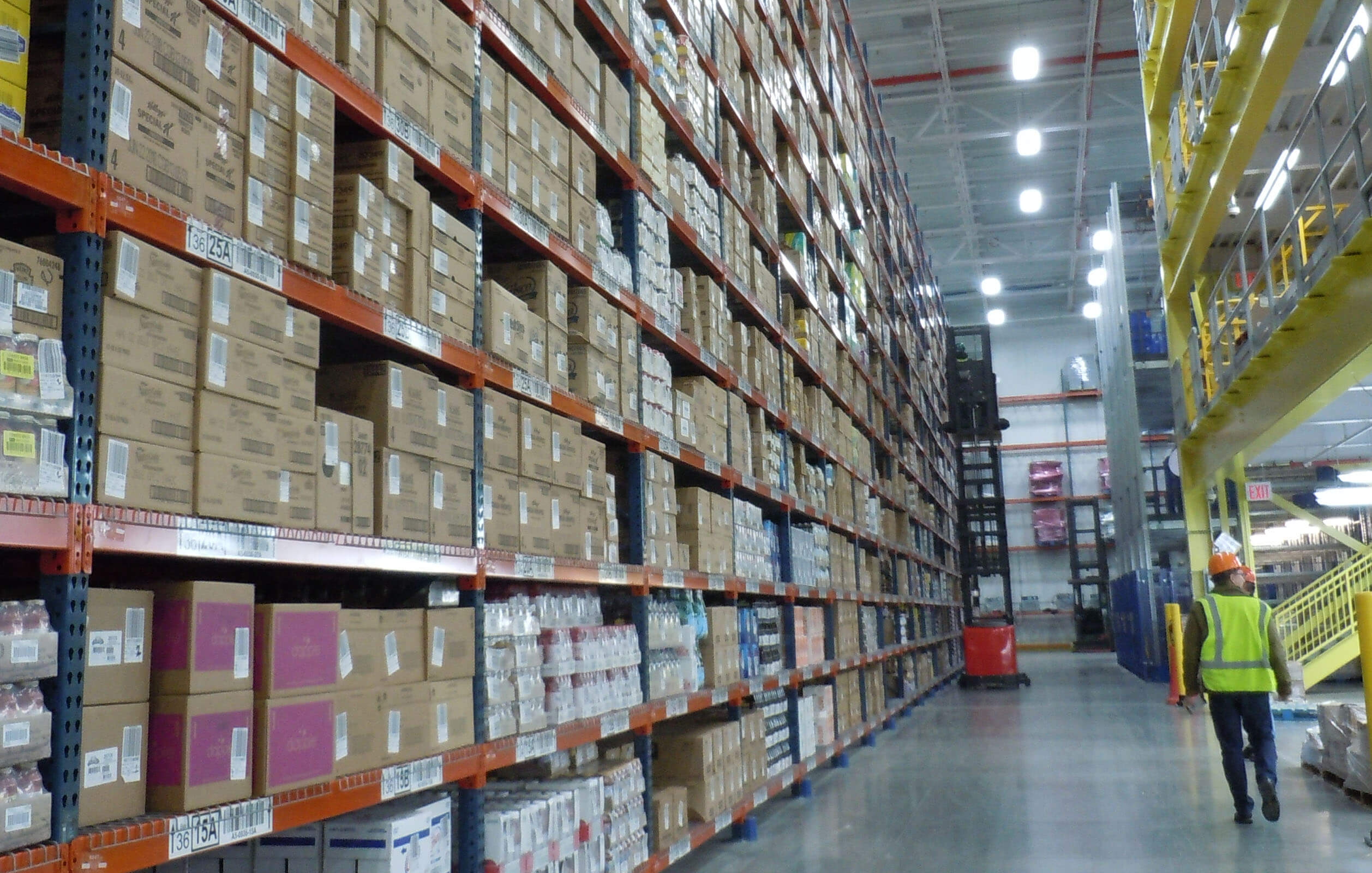 Ten-stories of inventory at Fresh Direct's distribution and food processing center
