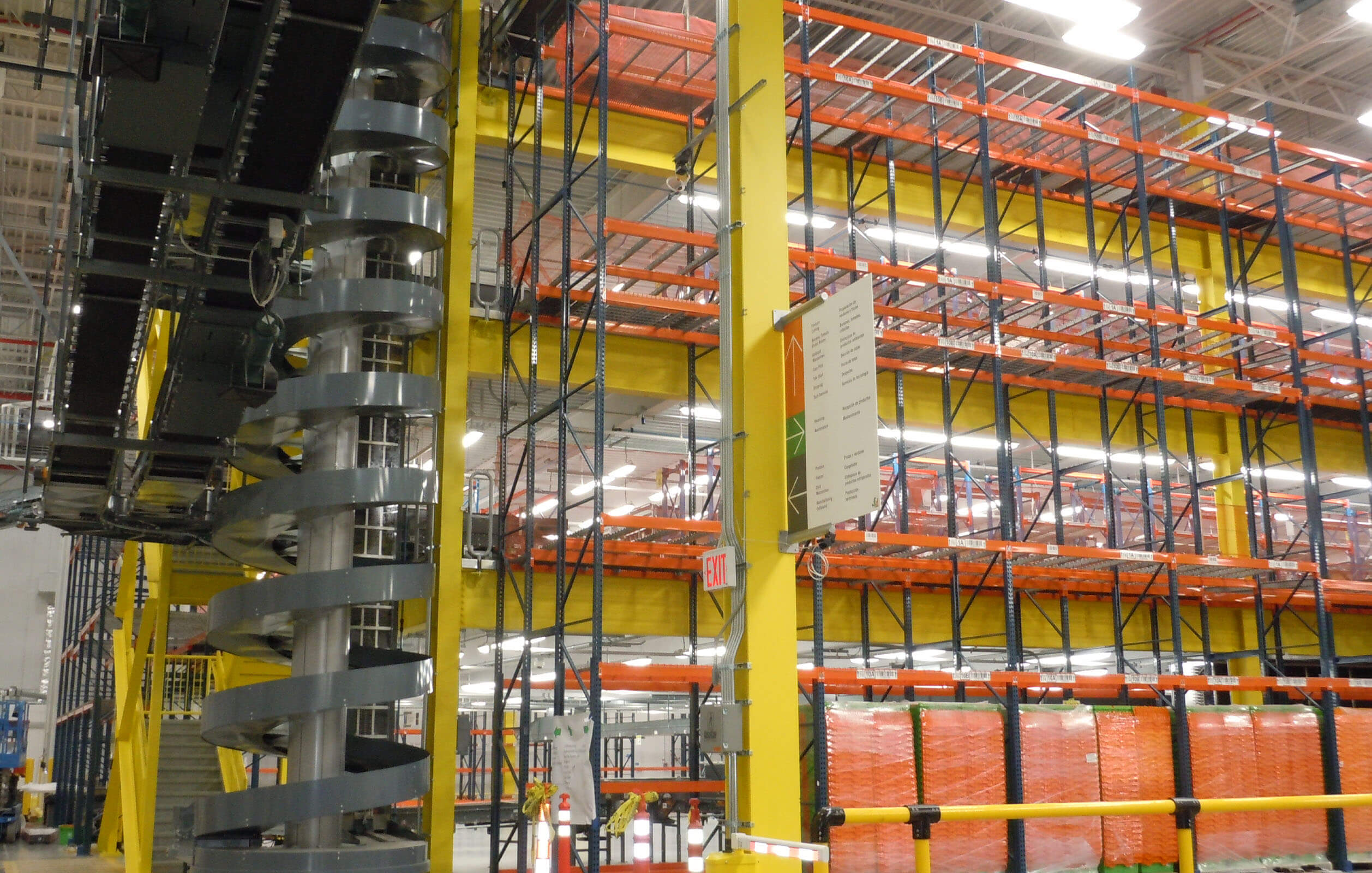 Inventory and equipment inside Fresh Direct's headquarters in the Bronx