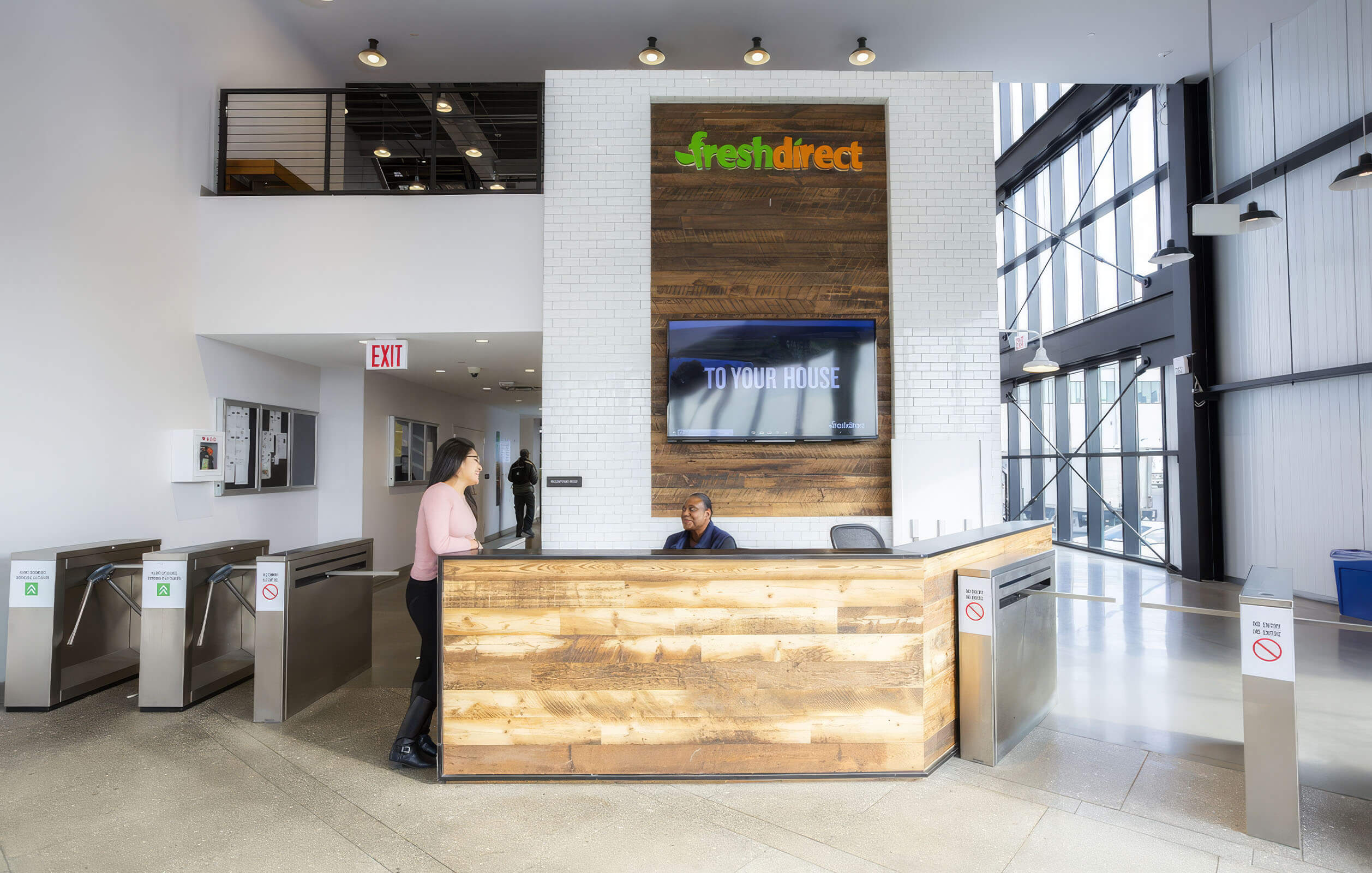 Reception area of the Fresh Direct warehouse in the South Bronx