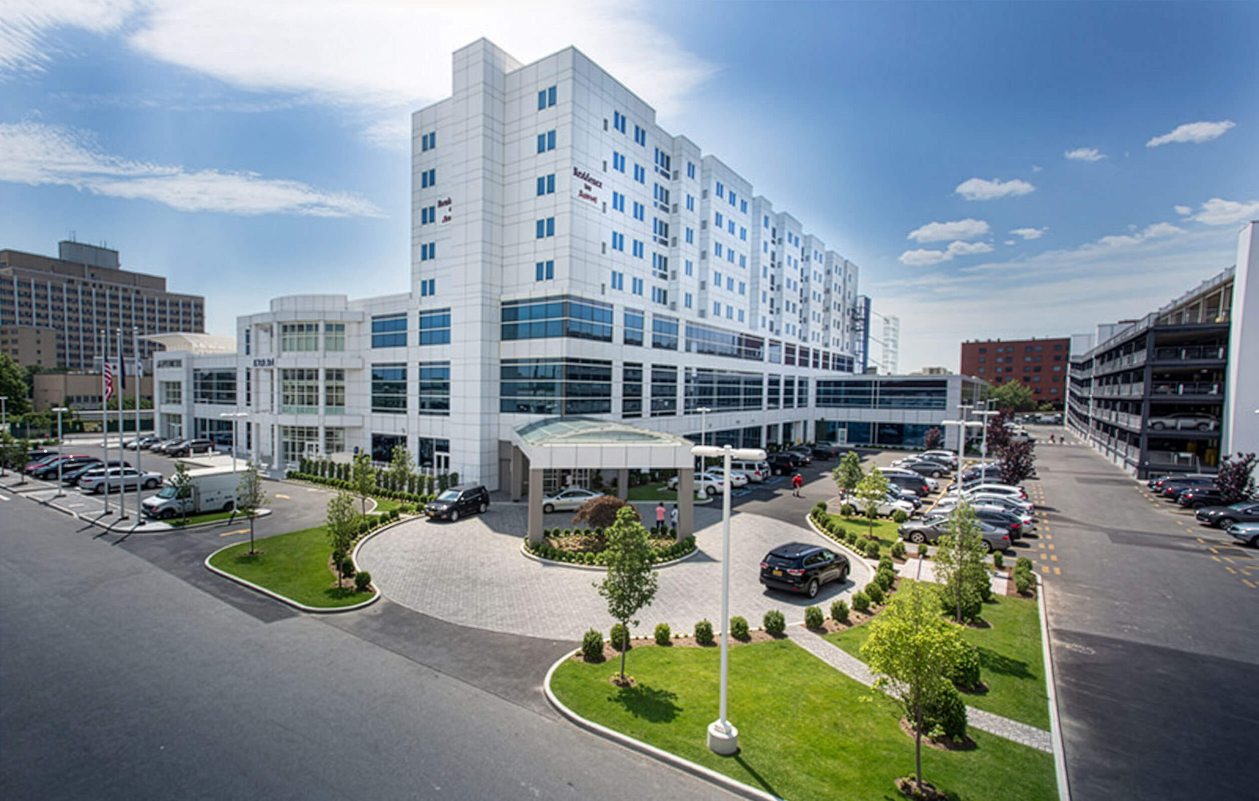 Landscaping surrounding the Marriott extended-stay hotel at the Metro Center Atrium