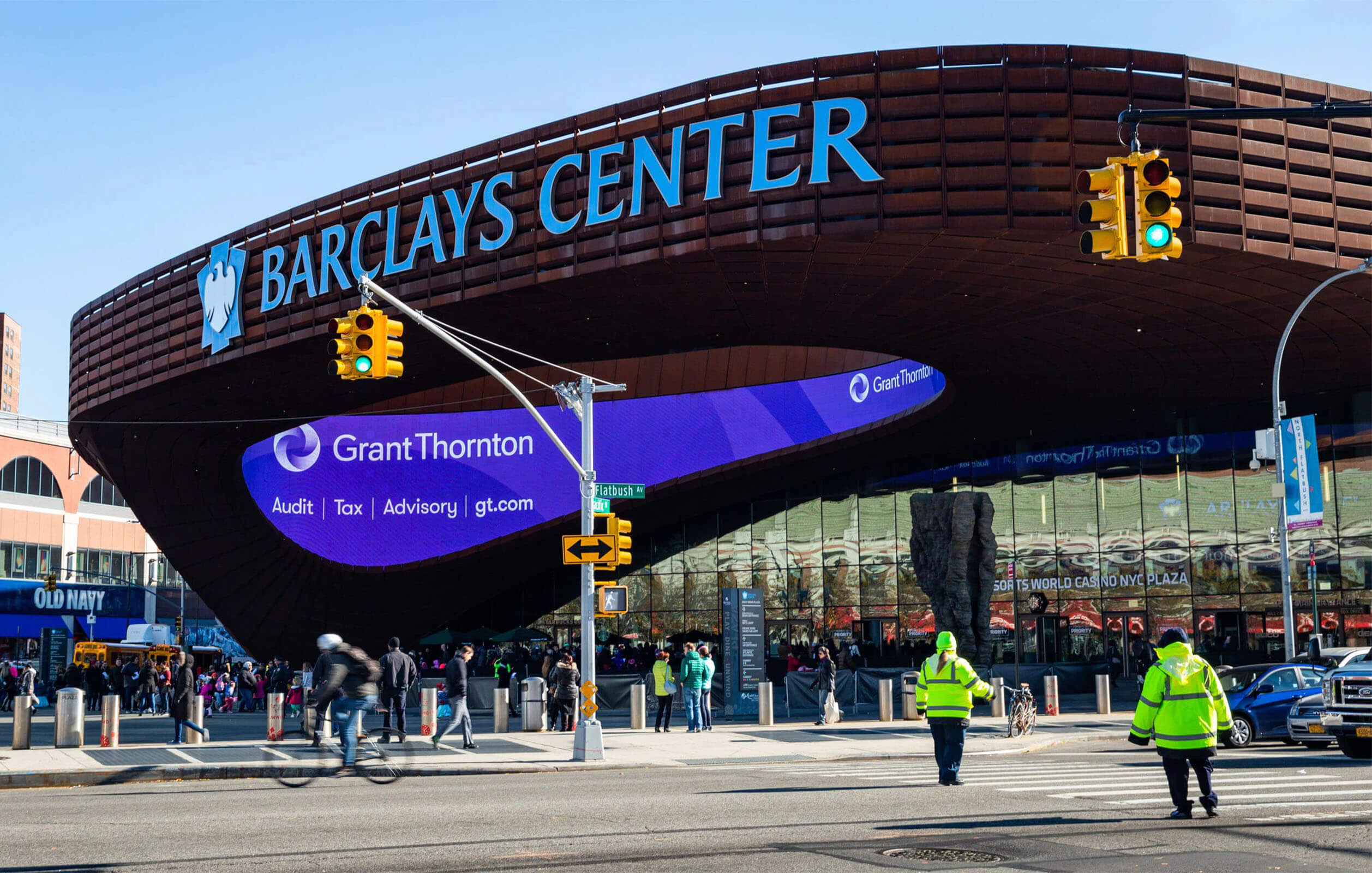 The entrance of the Barclays Center Arena