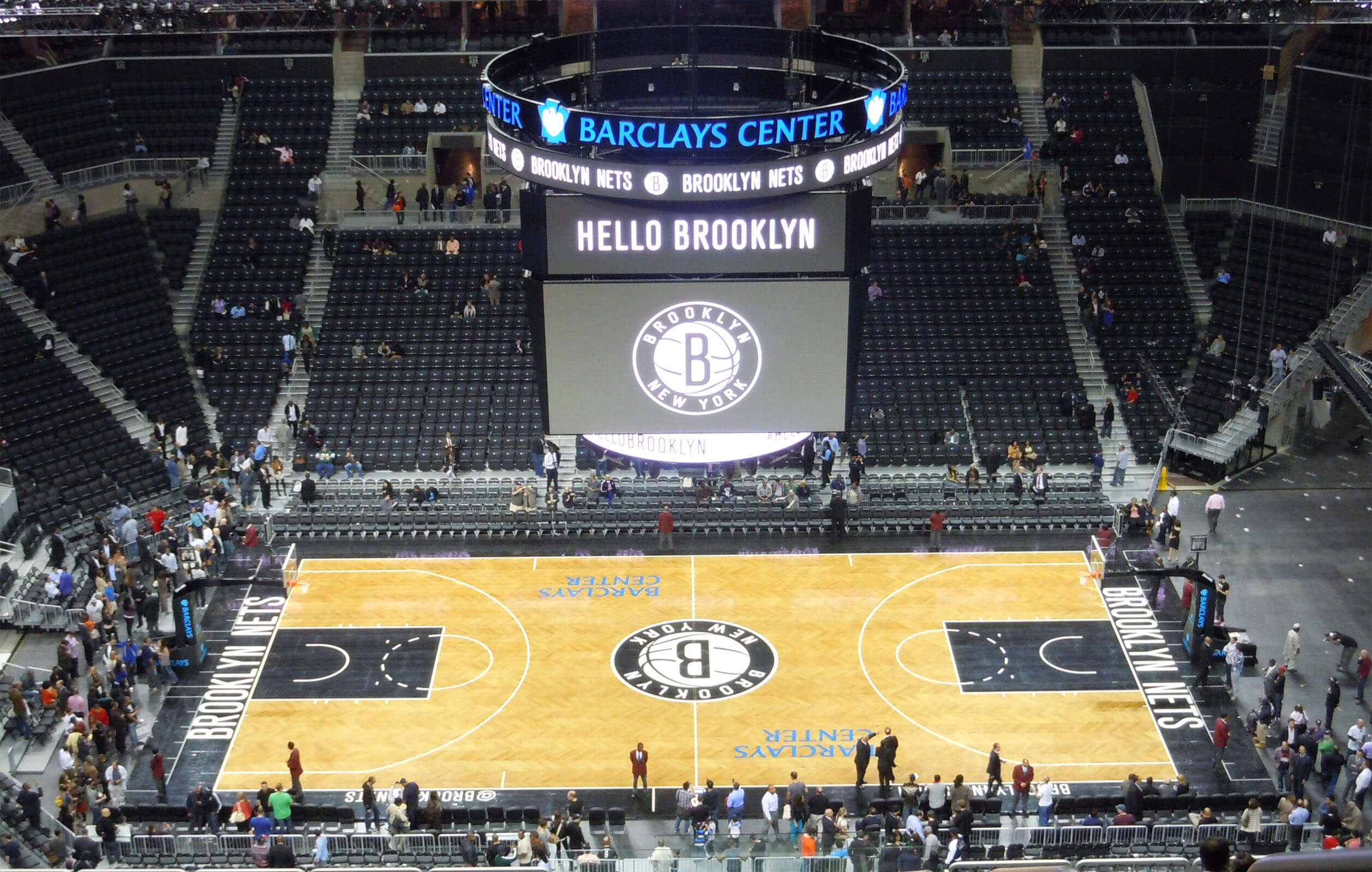 Brooklyn Nets home court at the Barclays Center Arena