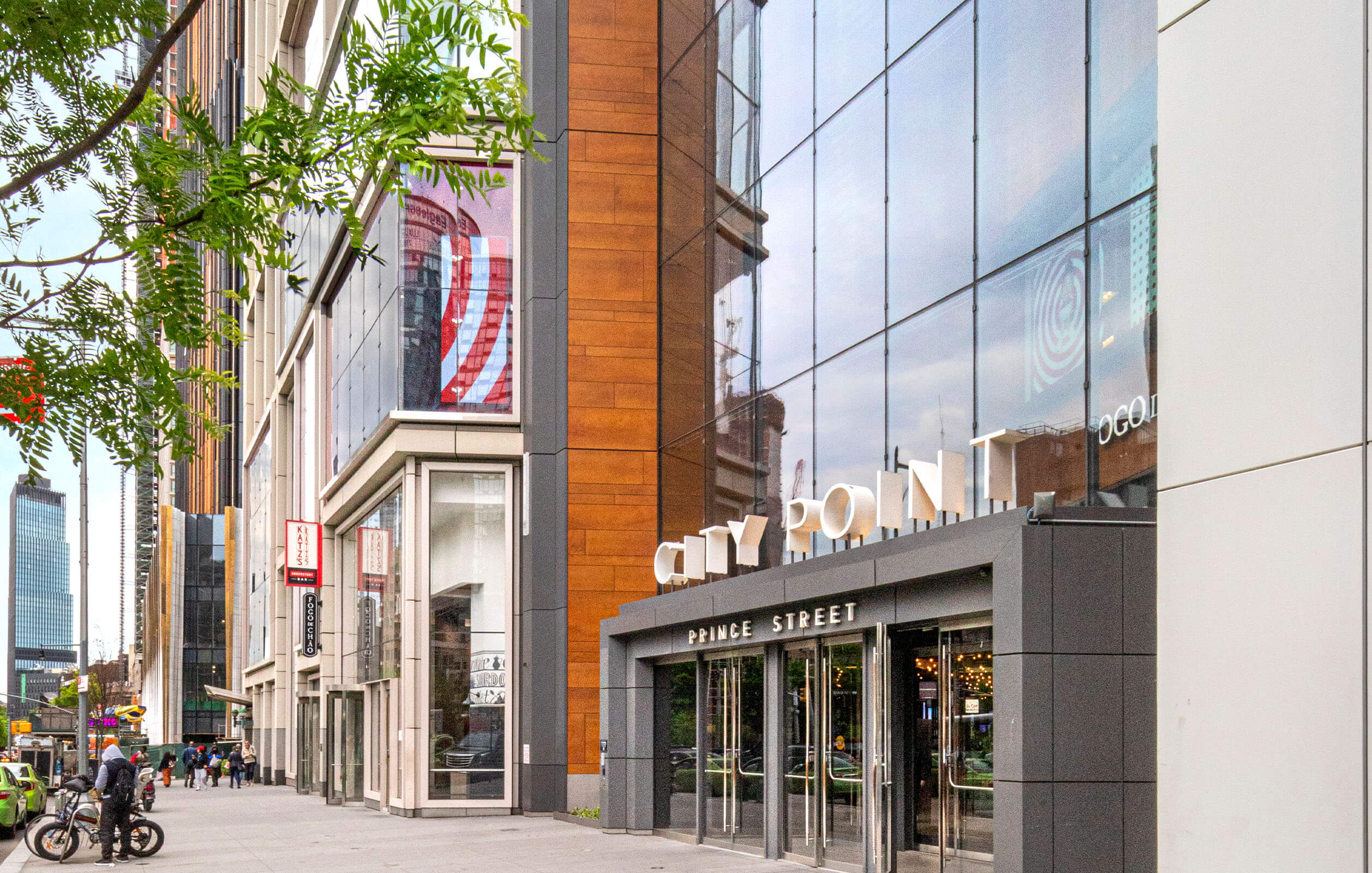 Sideview of the entrance to City Point