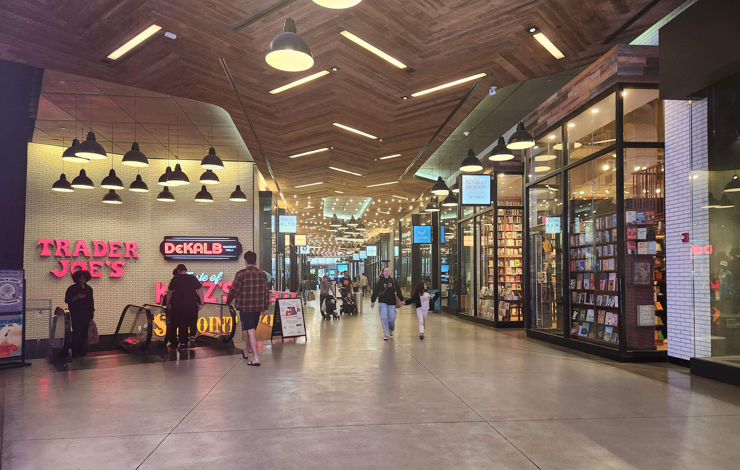 Interior shot showing shops at City Point retail complex