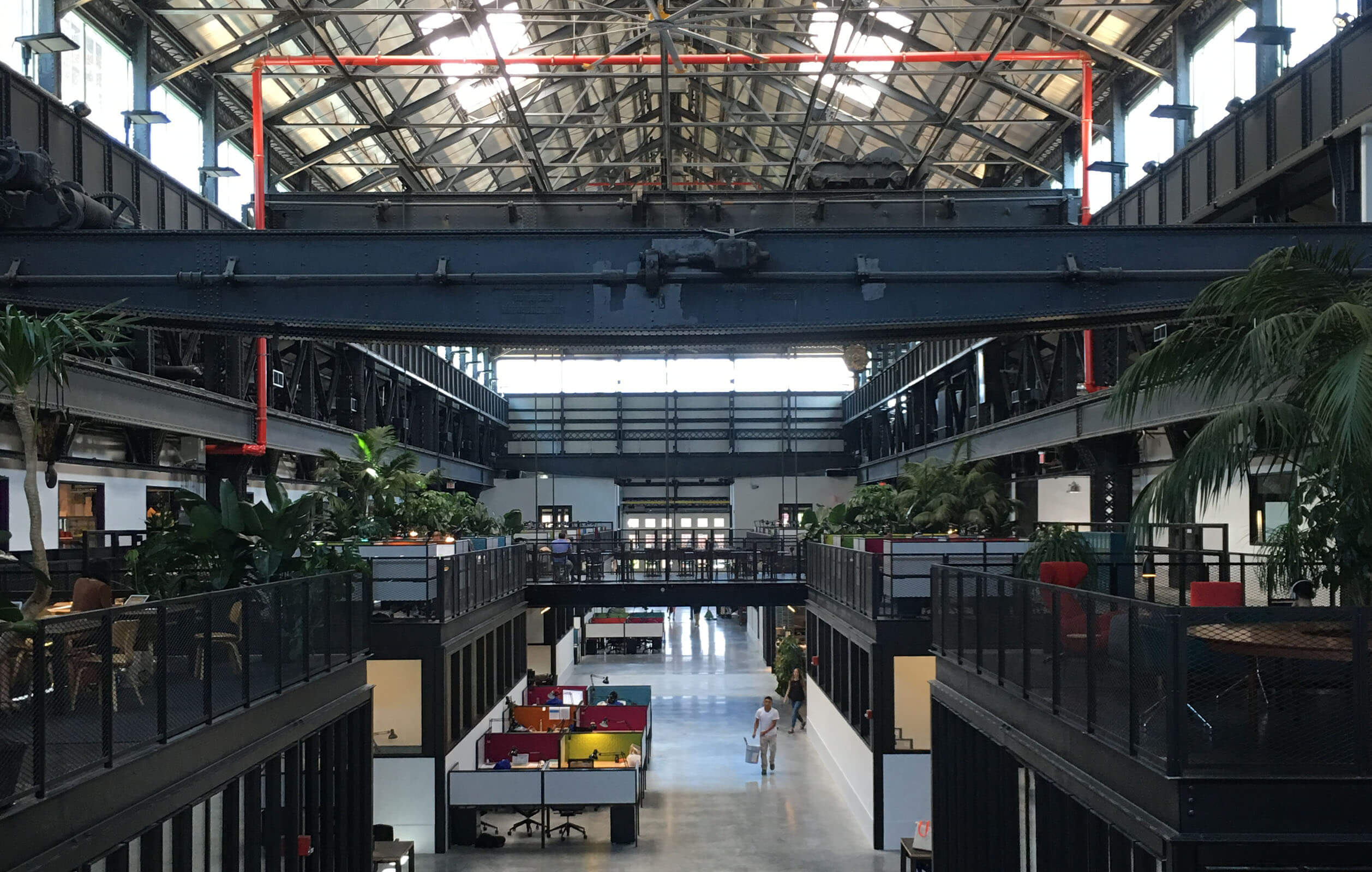 Light-filled workspace in the Brookly Navy Yard's Newlab building